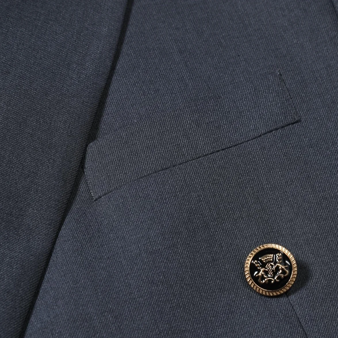 Allthemen 2-częściowa sukienka męska, slim fit, dwurzędowa, jednokolorowa, biznesowa, elegancka