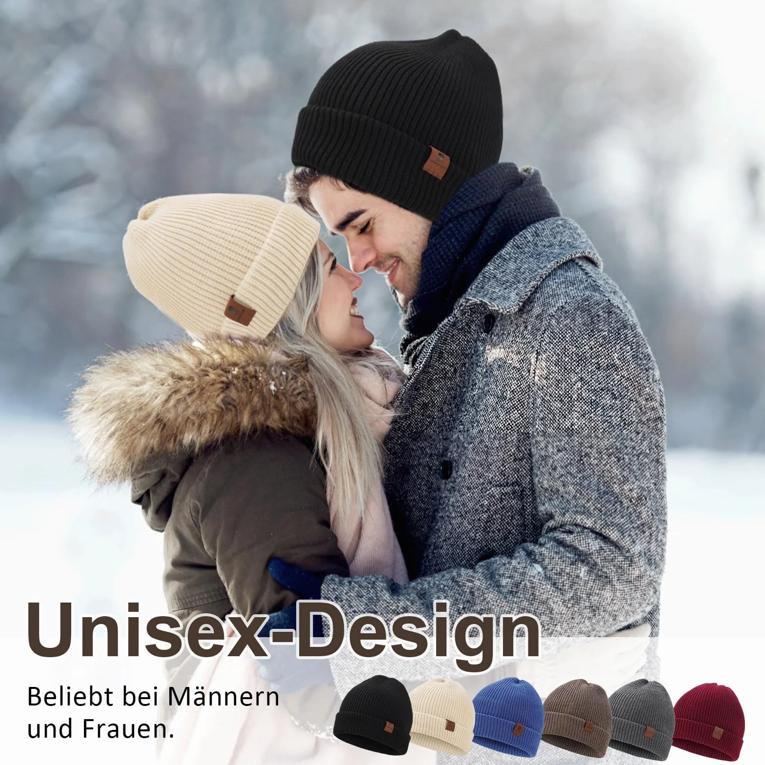 Czapka Beanie dla Mężczyzn i Kobiet, Uniseks Czapki Dzianiny na Jesień Zimę Dzianina Czapka Zimowa Damska Miękka i Ciepła Czapka Knitted Hats,Szary