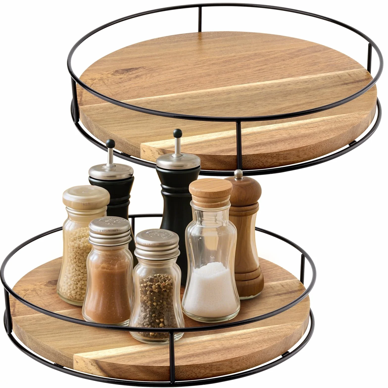 Drewniany talerz obrotowy Lazy Susan 25 cm 360° do kuchni