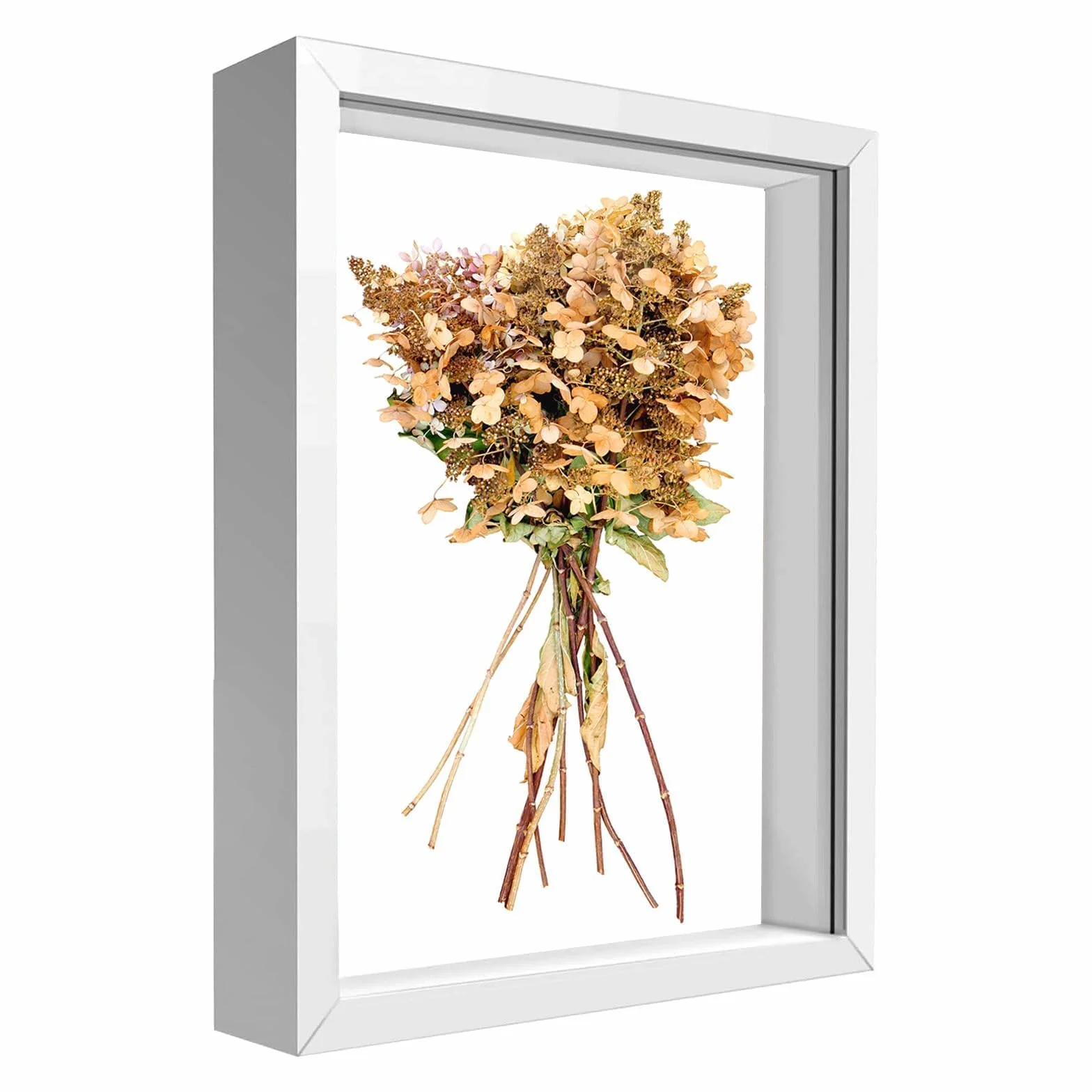 Ramka 3D do Napełniania, 20 x 29 cm, Ramka 3D A4, Głęboka Ramka na Zdjęcia, Bukieci, Rysunki, Pamiątki, Dzieła Sztuki DIY, Medale (Biała)