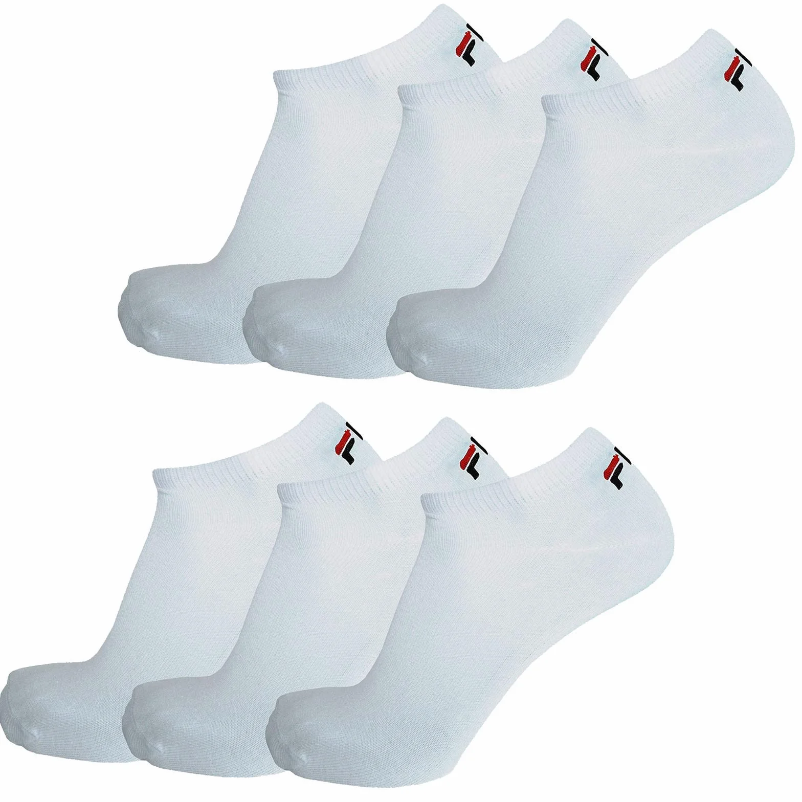 FILA® 6 par skarpet, niewidoczne sneakersy unisex, rozmiar 35-46, jednokolorowe