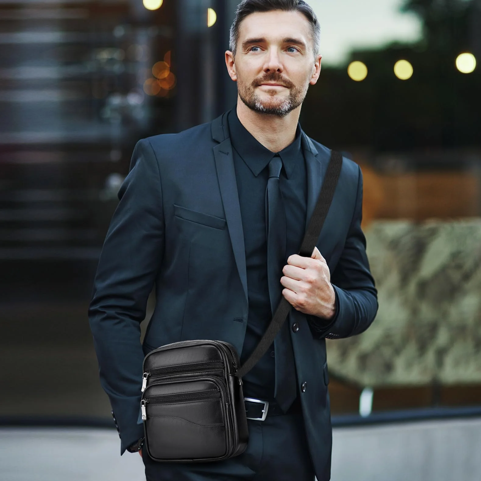 SPAHER Torba męska skórzana torebka na ramię torebka na ramię torba na ramię duża torba kurierska crossbody prezent dla mężczyzn