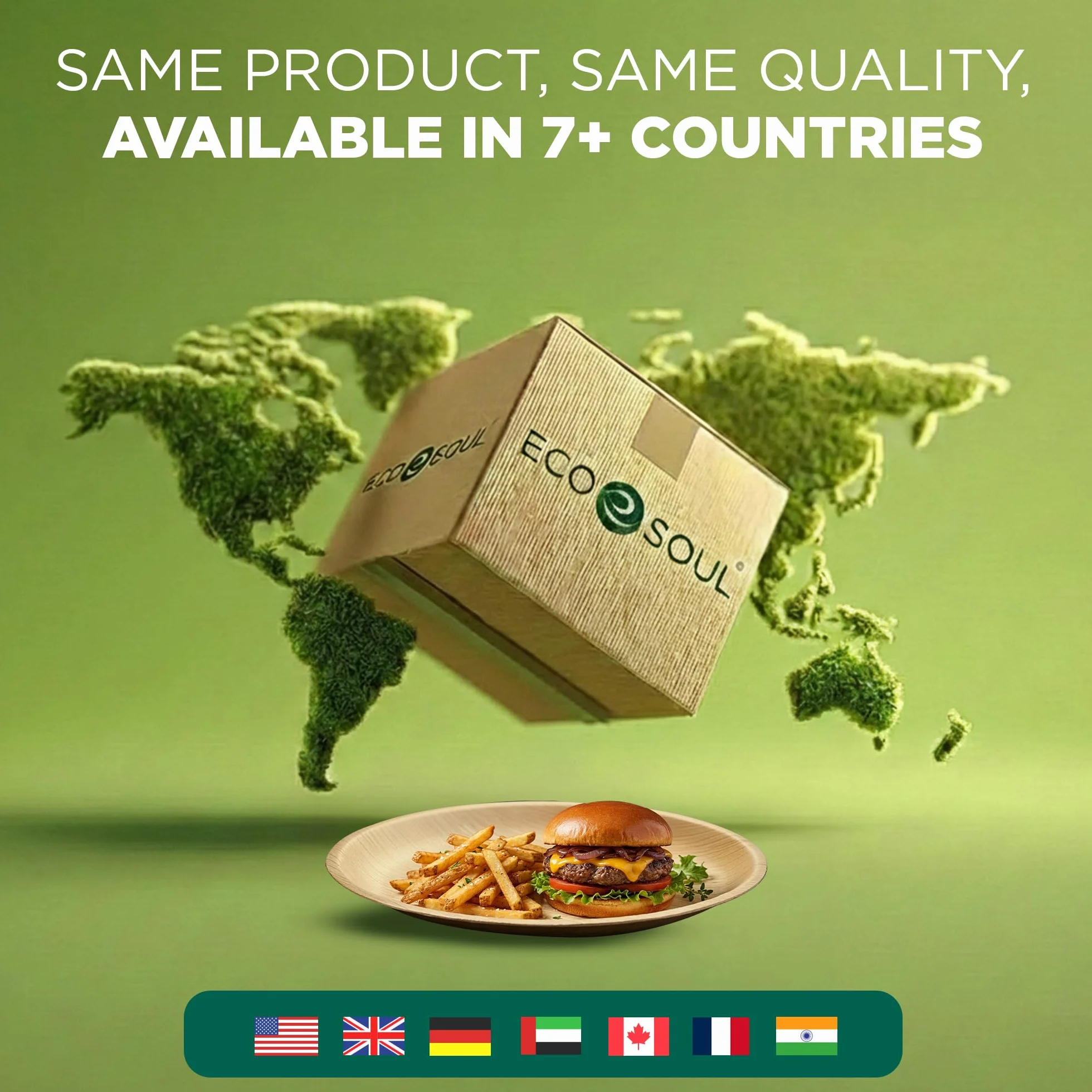 ECO SOUL W 100% kompostowalna okrągła płytka z liści palmowych 50 sztuk biodegradowalne talerze jednorazowe