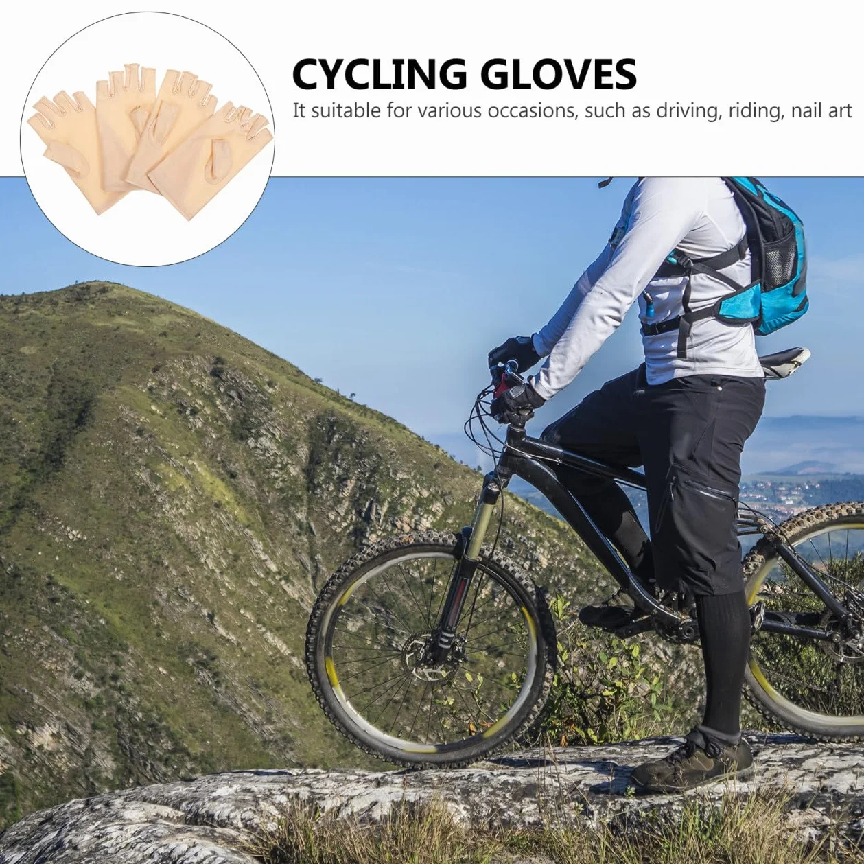 Holibanna Męskie Rękawiczki Półpalczaste Uv Rękawiczki Rowerowe Oddychające Outdoor Jazda Na Rowerze Do Uprawiania Sportu