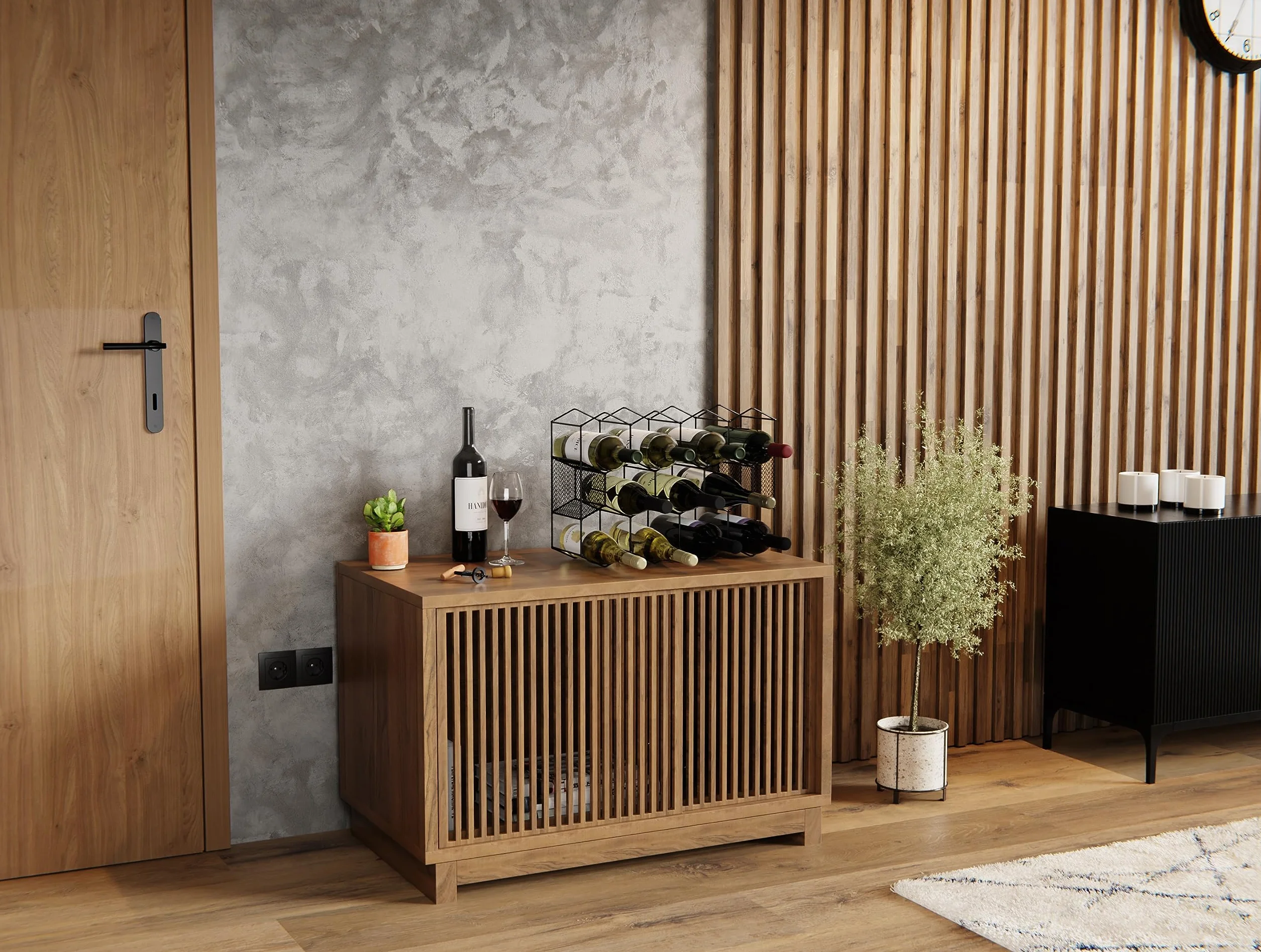 Lenmar Seria LOFT Regał na Wino z Metalu, 5-30 Butelek, Uchwyt do Piwnicy, Wytrzymałe Przechowywanie (LOFT 1-11, 11 Butelek)