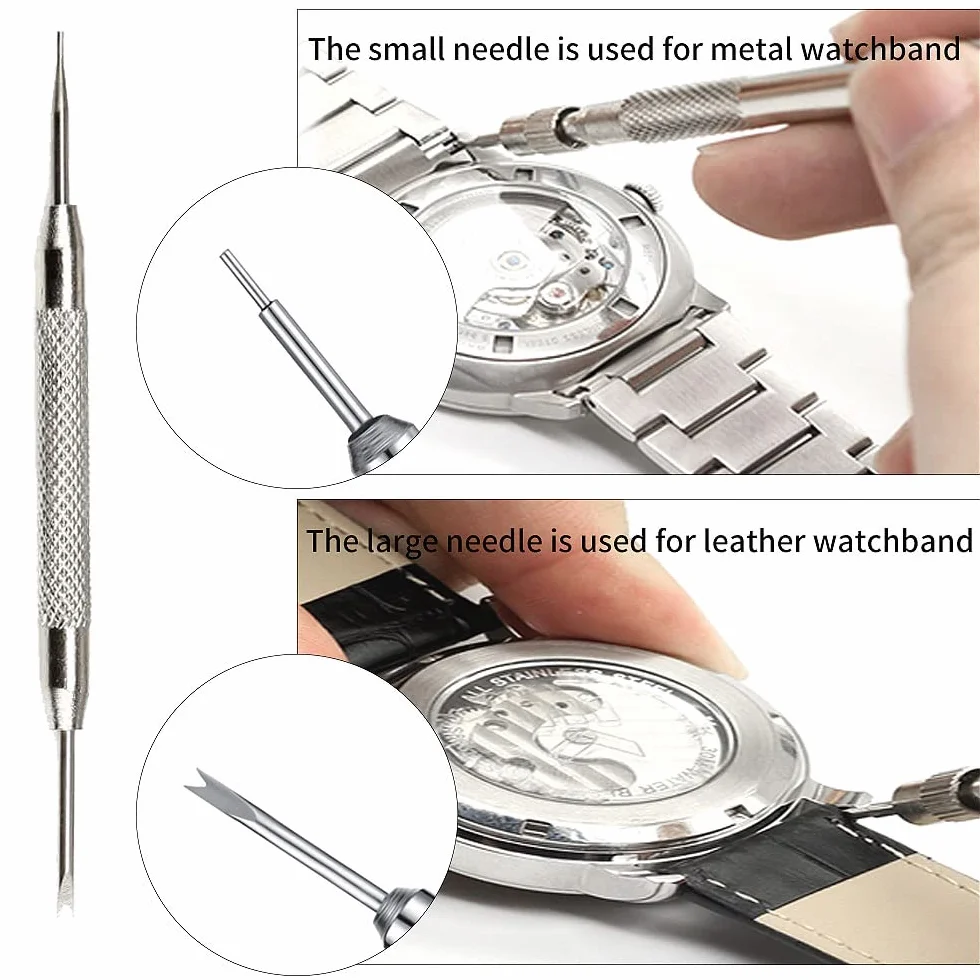 YIXISI 360 Sztuk 1.5mm Watch Spring Bars, Watch Band ze Stali Nierdzewnej Link Pin Spring Bars, Watch Pin Remover Tool Set 8-25 mm (Srebrny)