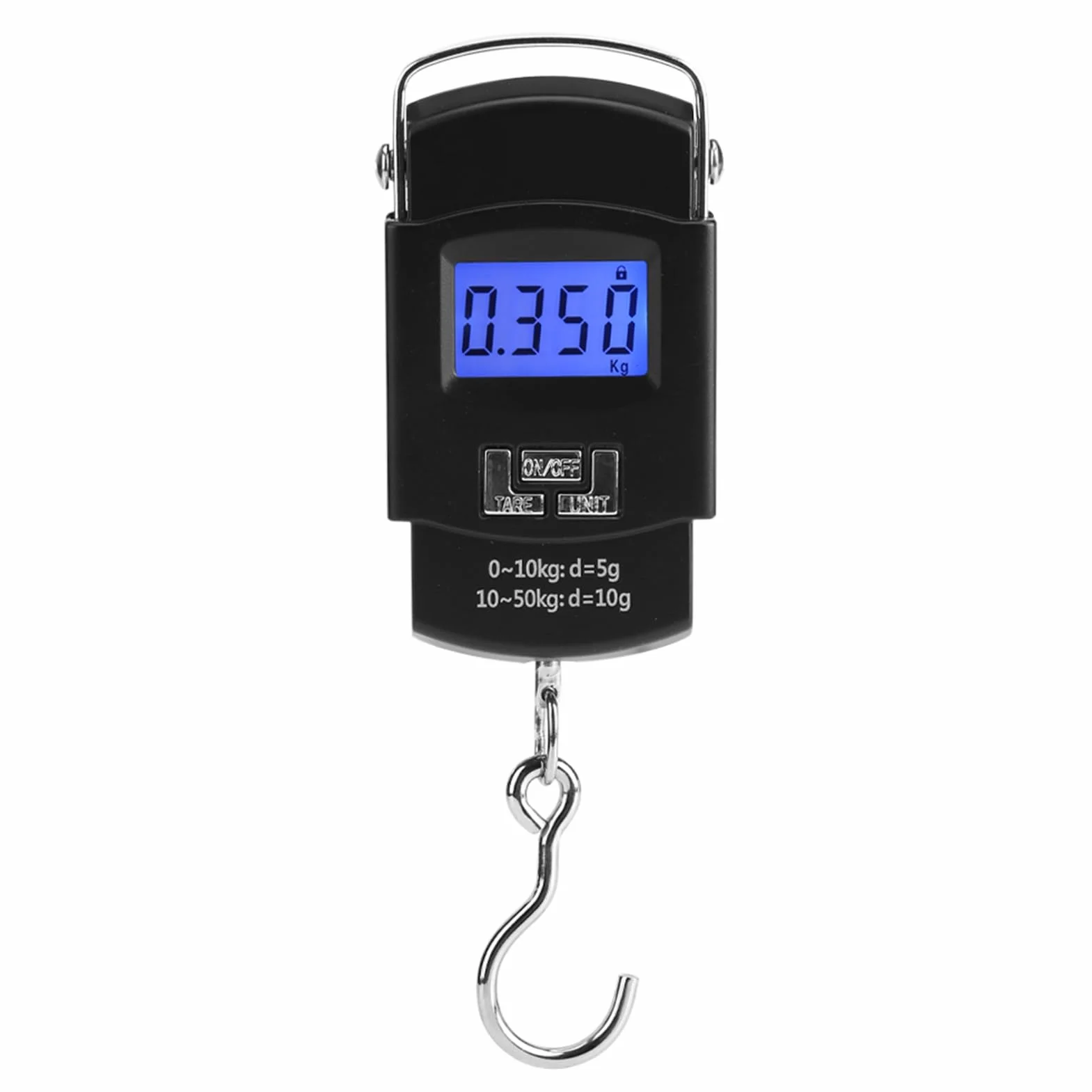 Garsent Waga bagażowa, 50 kg LCD cyfrowa wisząca waga bagażowa, elektroniczna mini kieszonkowa waga wędkarska do ważenia bagażu, aktywności na świeżym powietrzu.