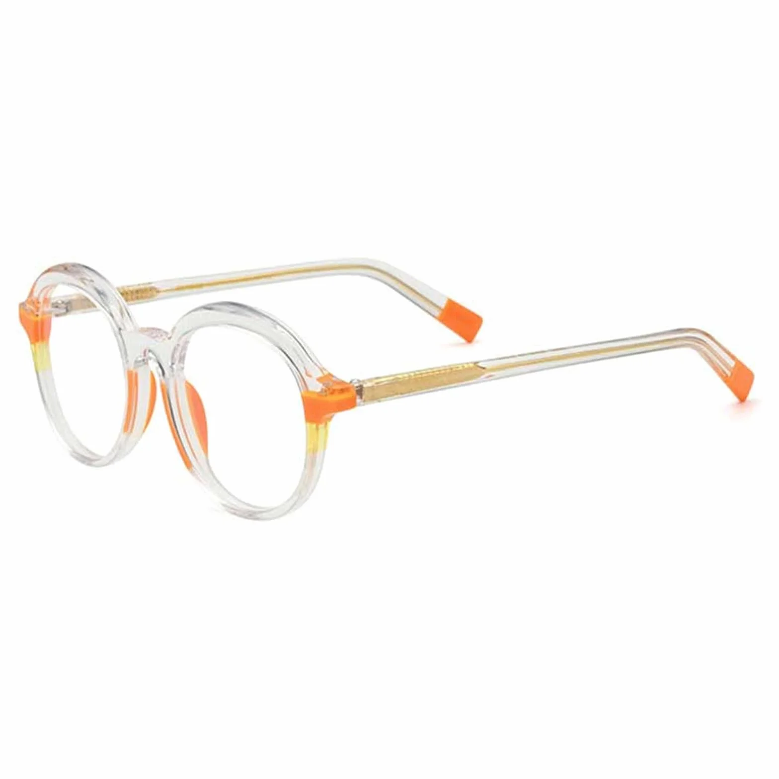 Okrągłe oprawki okularów octanowe oprawki do okularów ultralekkie okulary z soczewkami oprawki okularów vintage uniwersalne oprawki do okularów, przezroczyste
