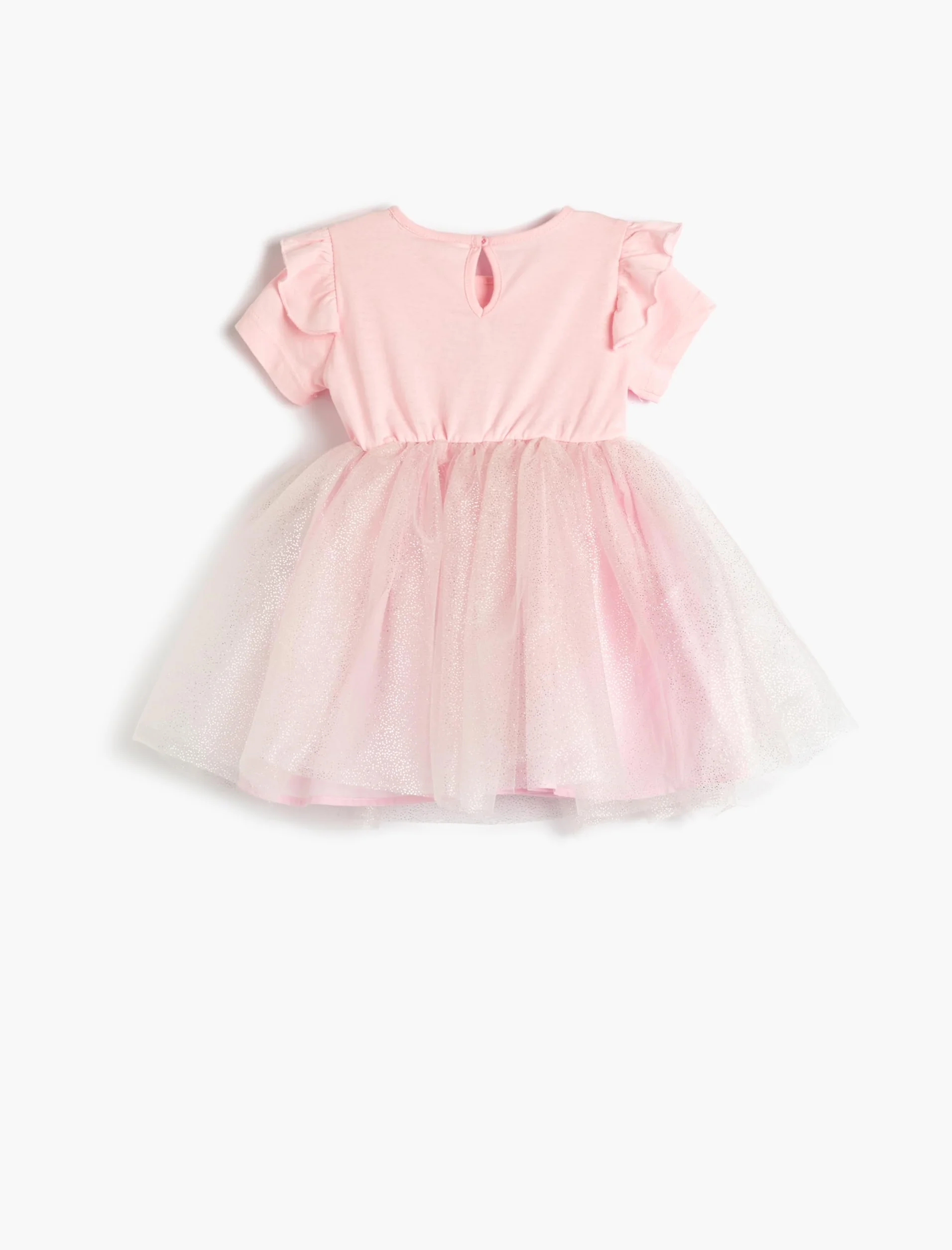 Koton Sukienka Baybgirls Dress Tulle Skirt Ruffle Short Sleeve Cotton Embroidered Detail