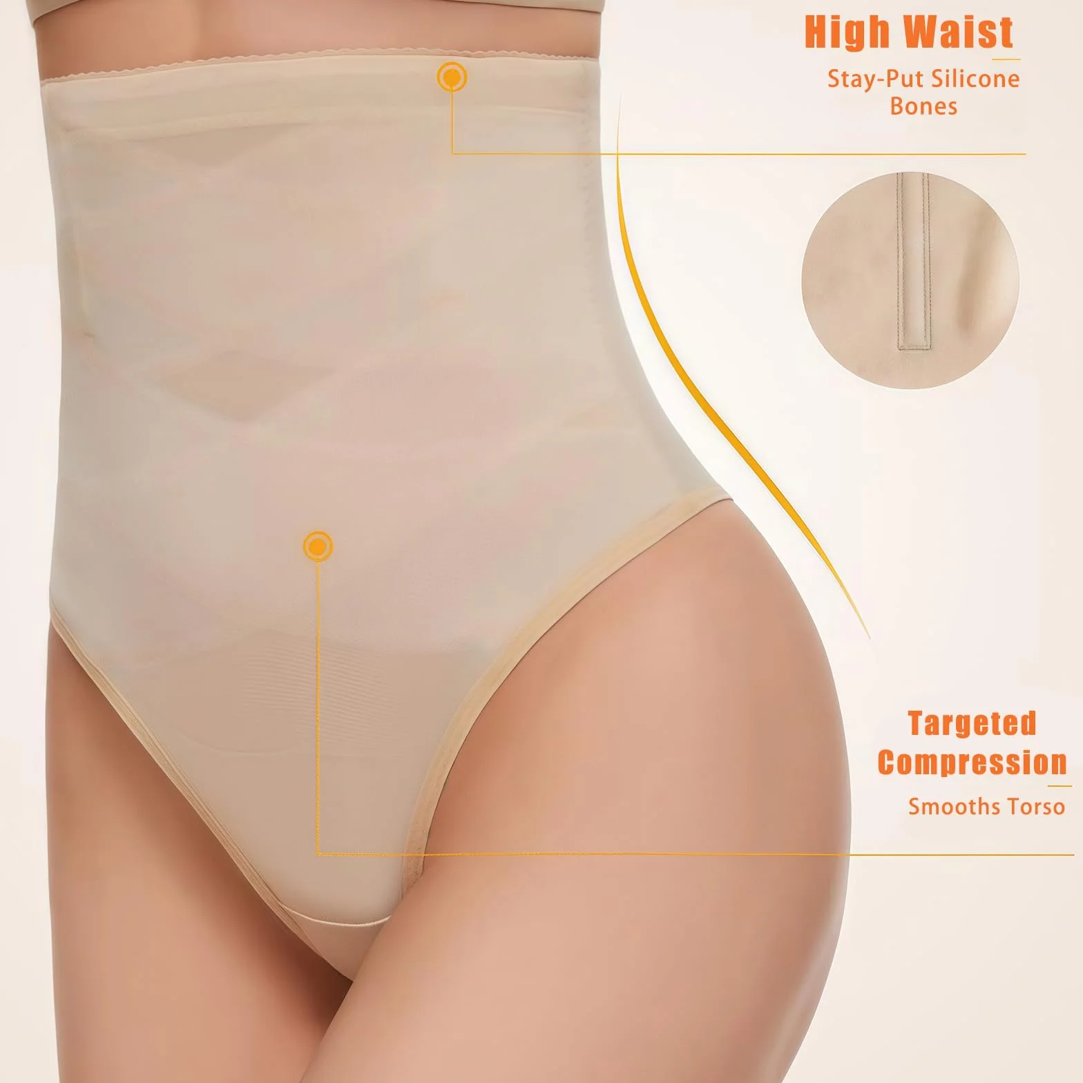 SSKHE Damskie majtki wyszczuplające brzuch, bielizna modelująca z wysokim stanem dla kobiet, shapewear wyszczuplający brzuch na imprezy, do domu., kolor skóry, XL-XXL