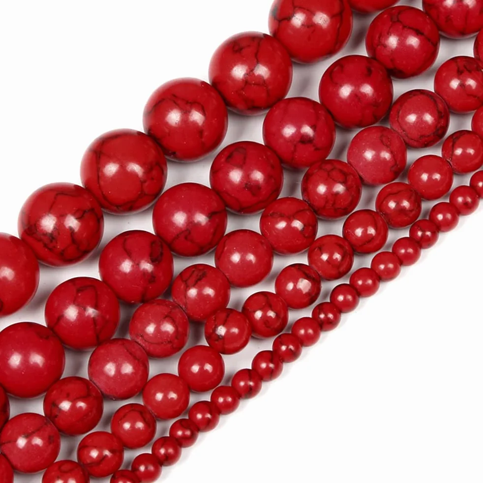Koraliki z kamienia naturalnego róża czerwone paski agat tygrysie oko koraliki do produkcji biżuterii DIY bransoletki akcesoria czerwona linia sosna 6 mm - około 60 szt