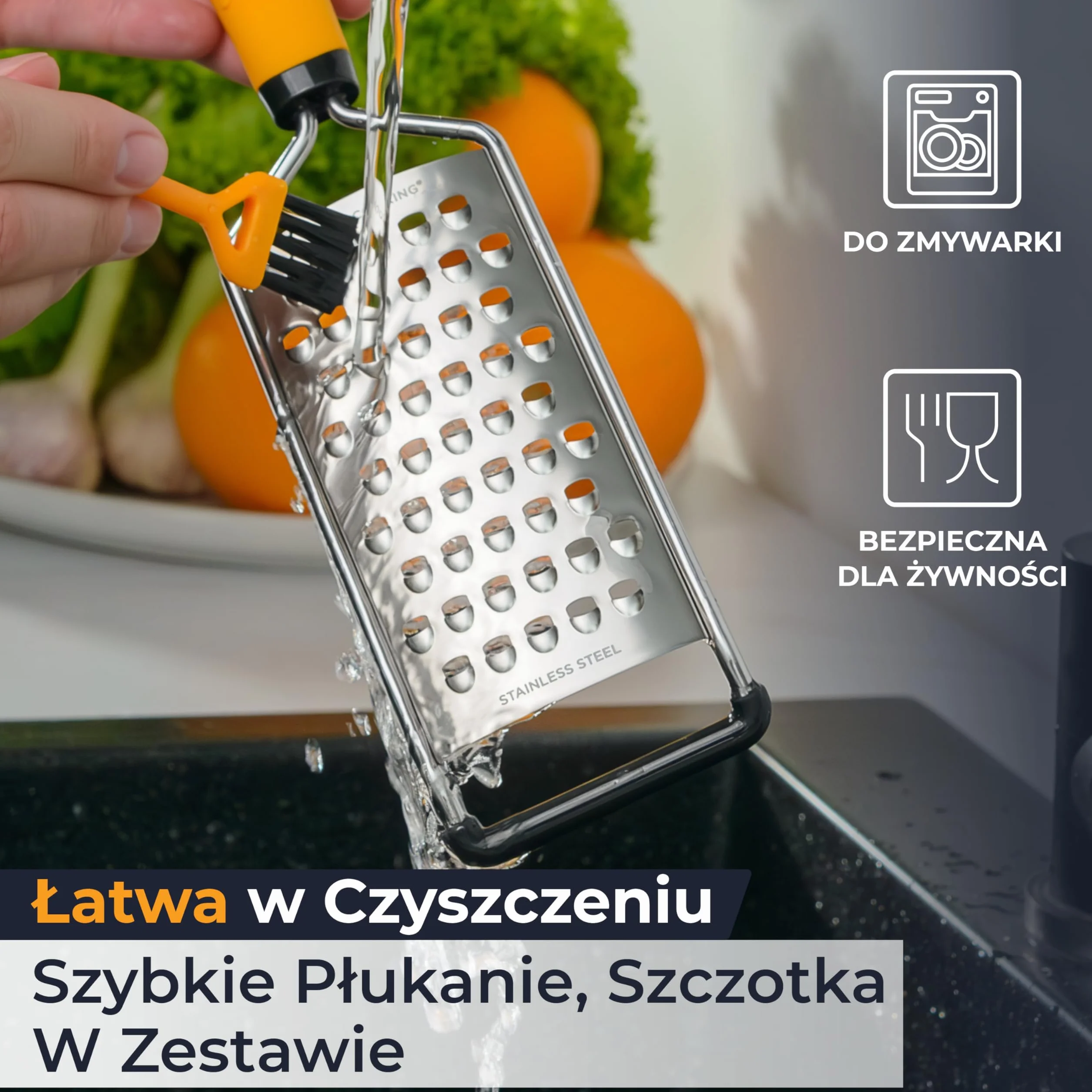 Tarka Gruboziarnista Deiss PRO do Sera Stal Nierdzewna Antypoślizgowy Uchwyt Zmywarka