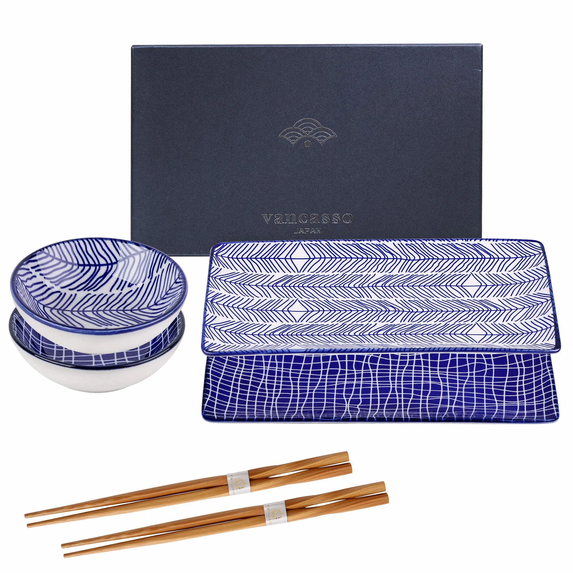 Vancasso TAKAKI 6-częściowy porcelanowy zestaw sushi dla 2 osób