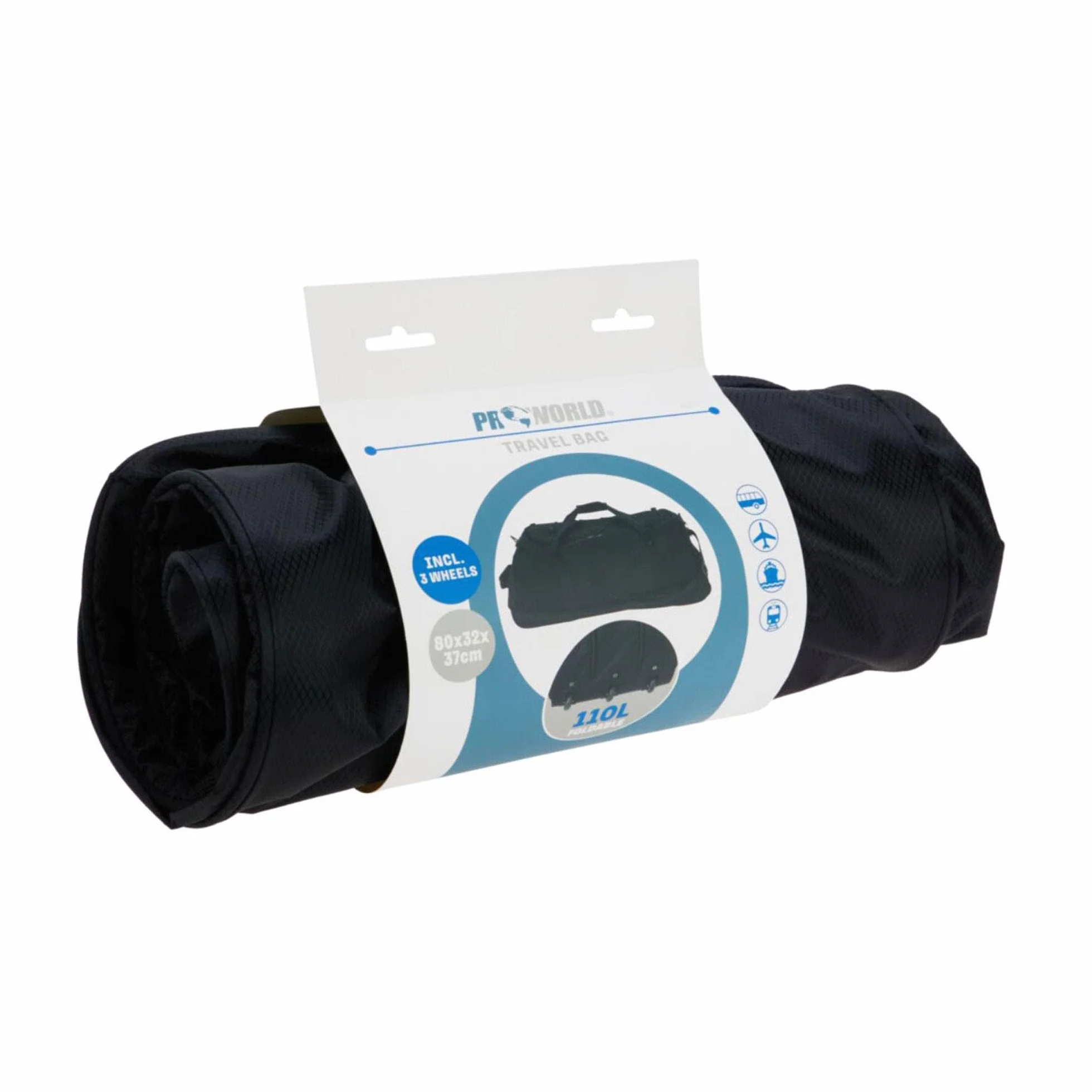 Well Home Torba podróżna 110 l, czarna z kółkami i wieloma przegrodami, Czarny (Black), 110 Litros, Torba na kółkach