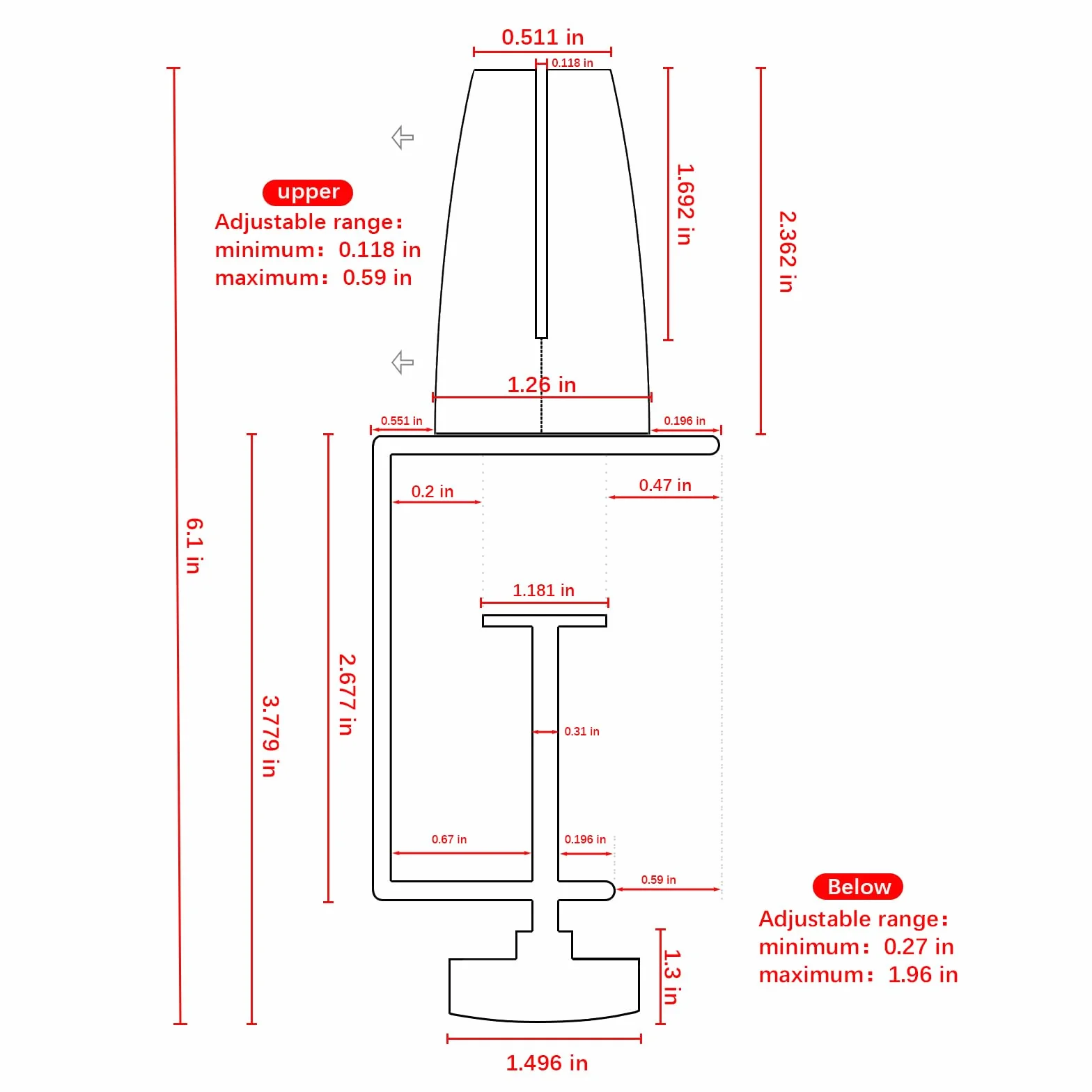 Sneeze Zacisk podtrzymujący do panelu o grubości od 1/8 cala do 2,5 cm, regulowany zacisk działowy na biurko, aluminiowy zacisk działowy na biurko, akrylowe klipsy działowe z pleksiglasu, biały, zacisk panelu prywatności, 2 sztuki