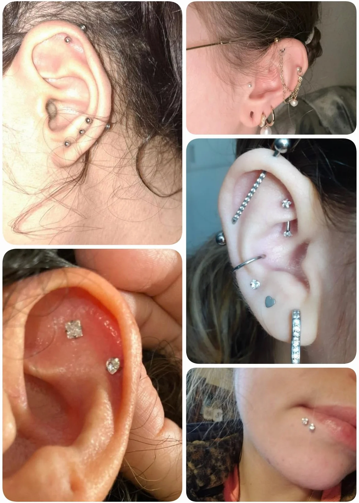 8 szt. wargi labret sztyft 6-10 mm 16G płaski tył helix tragus chrząstka kolczyk