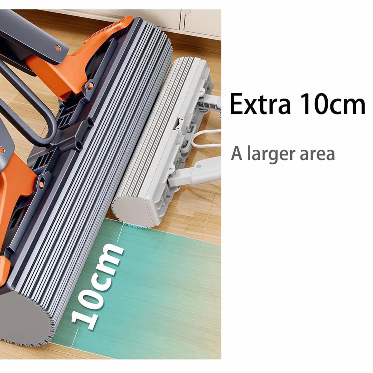 Mop z gąbką ze stali nierdzewnej 110 cm samonażysty z 2 gąbkami