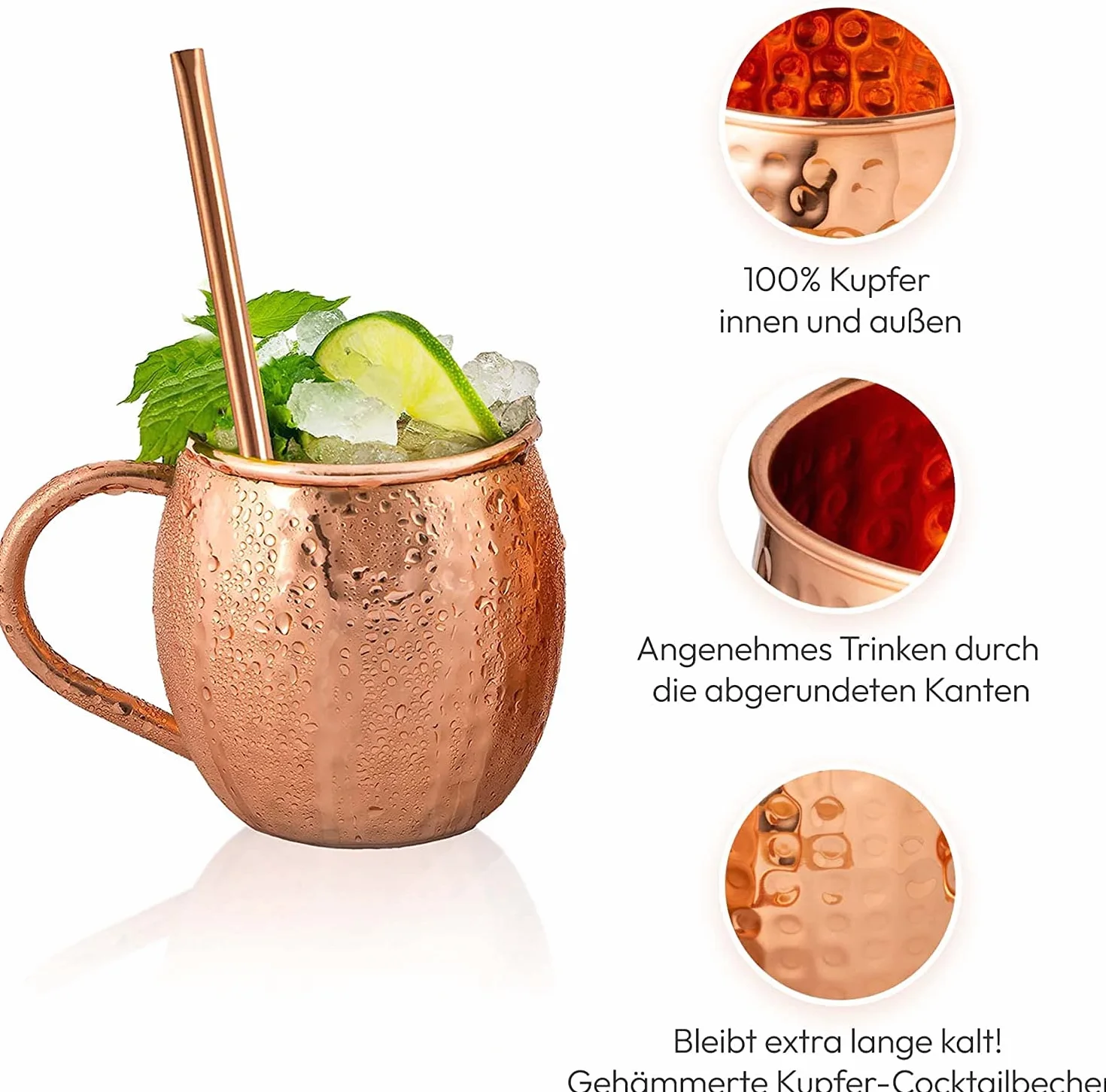 Gadgy Zestaw kubków Moscow Mule 2 szt. 475 ml miedziany