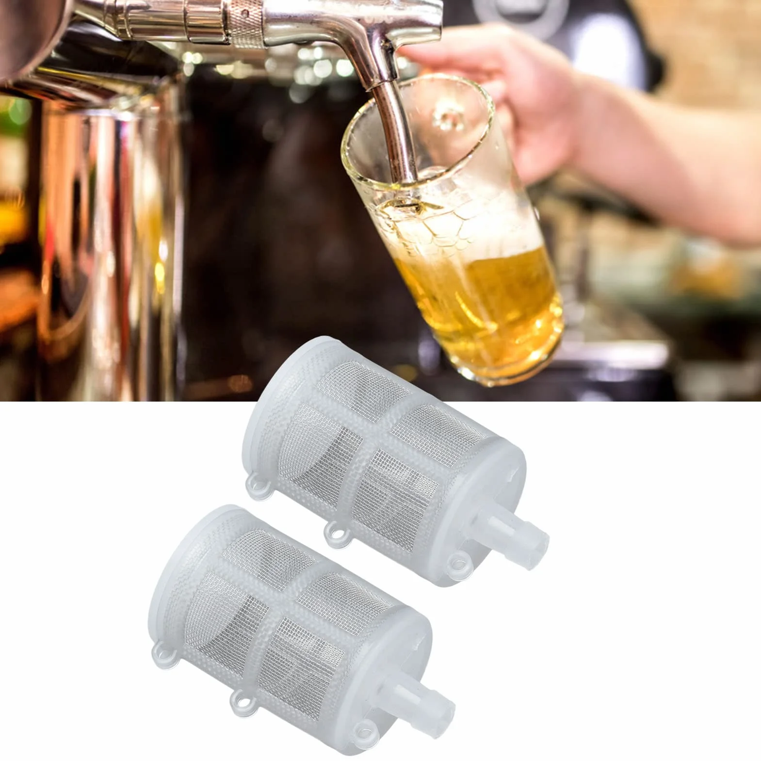 Homebrew Filtr z pływającą rurką zanurzeniową do Piwa, 2 szt. Wymiana Siatki Filtra Węża ze Stali Nierdzewnej, Pasuje do Fermzilla