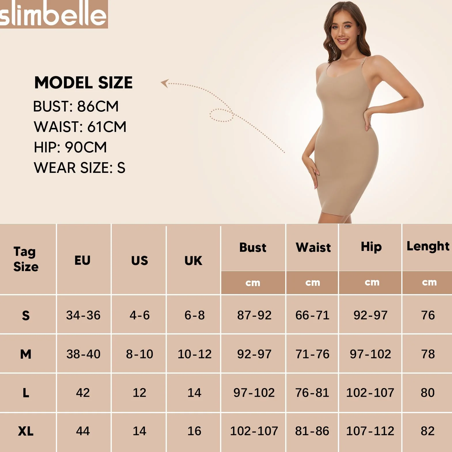 SLIMBELLE Sukienka gorsetowa dla kobiet, bezszwowa halka, bielizna modelująca sylwetkę, bielizna modelująca figurę, damska z ramiączkami, modelujące całe majtki
