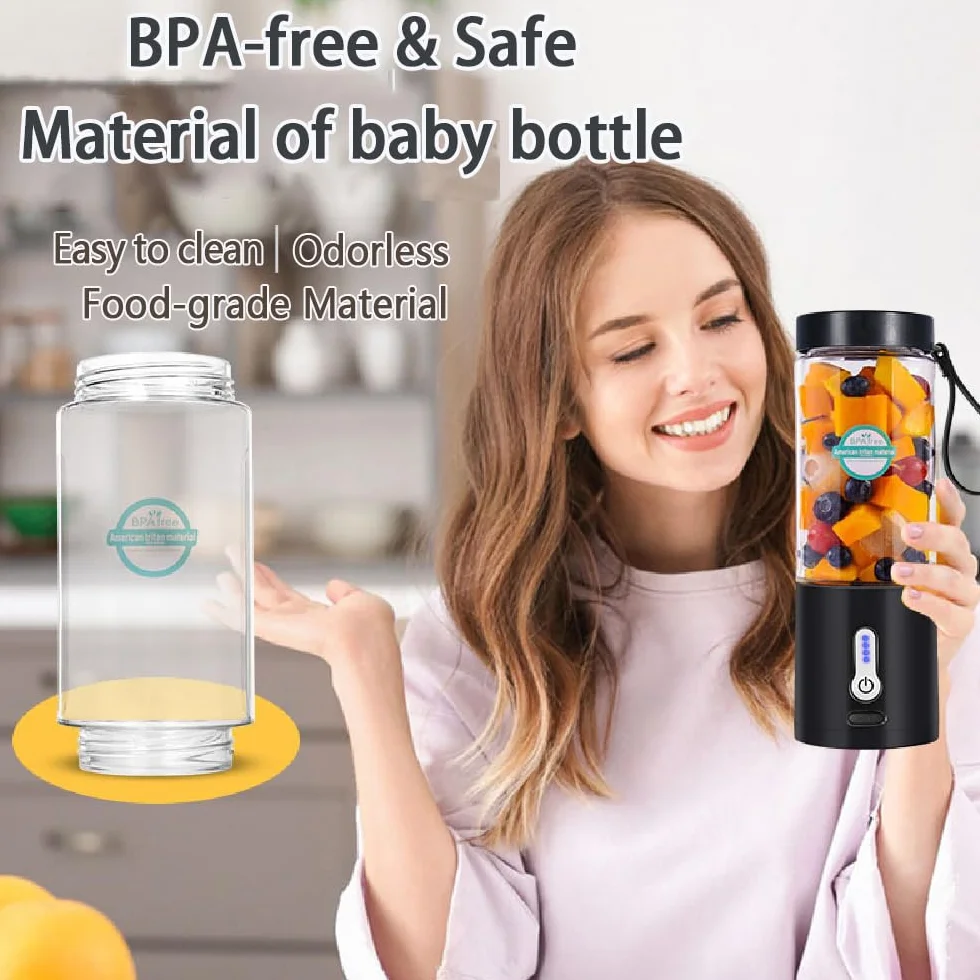 Przenośny blender do smoothie USB-C 6 ostrzy stal nierdzewna mini sokowirówka bez BPA