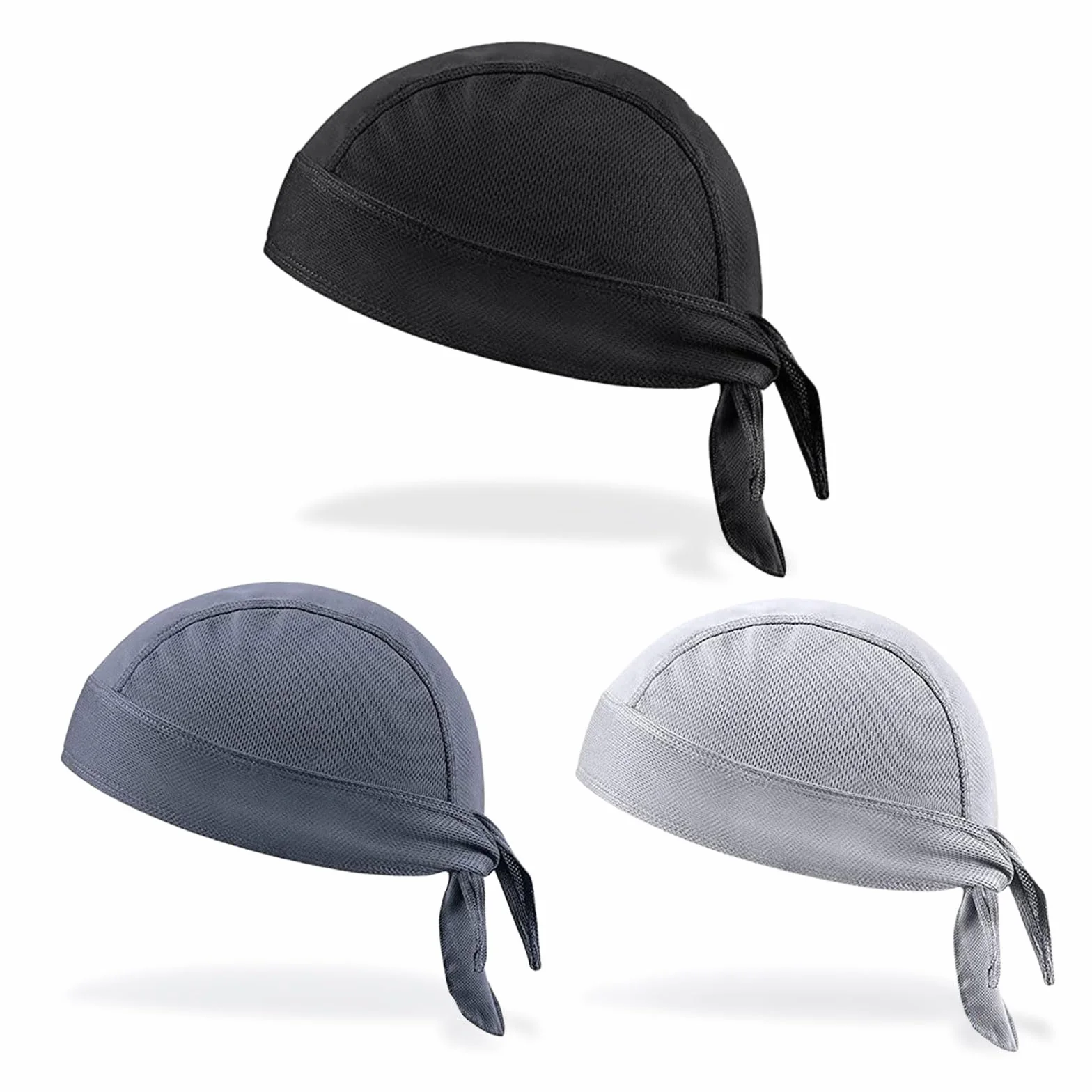 TSHAOUN 3 szt. bandana dla mężczyzn czapka z czaszką, szybkoschnąca sportowa bandana kolarska czapka z czaszką, ochrona głowy anty-UV, opaska na głowę, sport, wędrówki, łyżwiarstwo, jazda na rowerze,