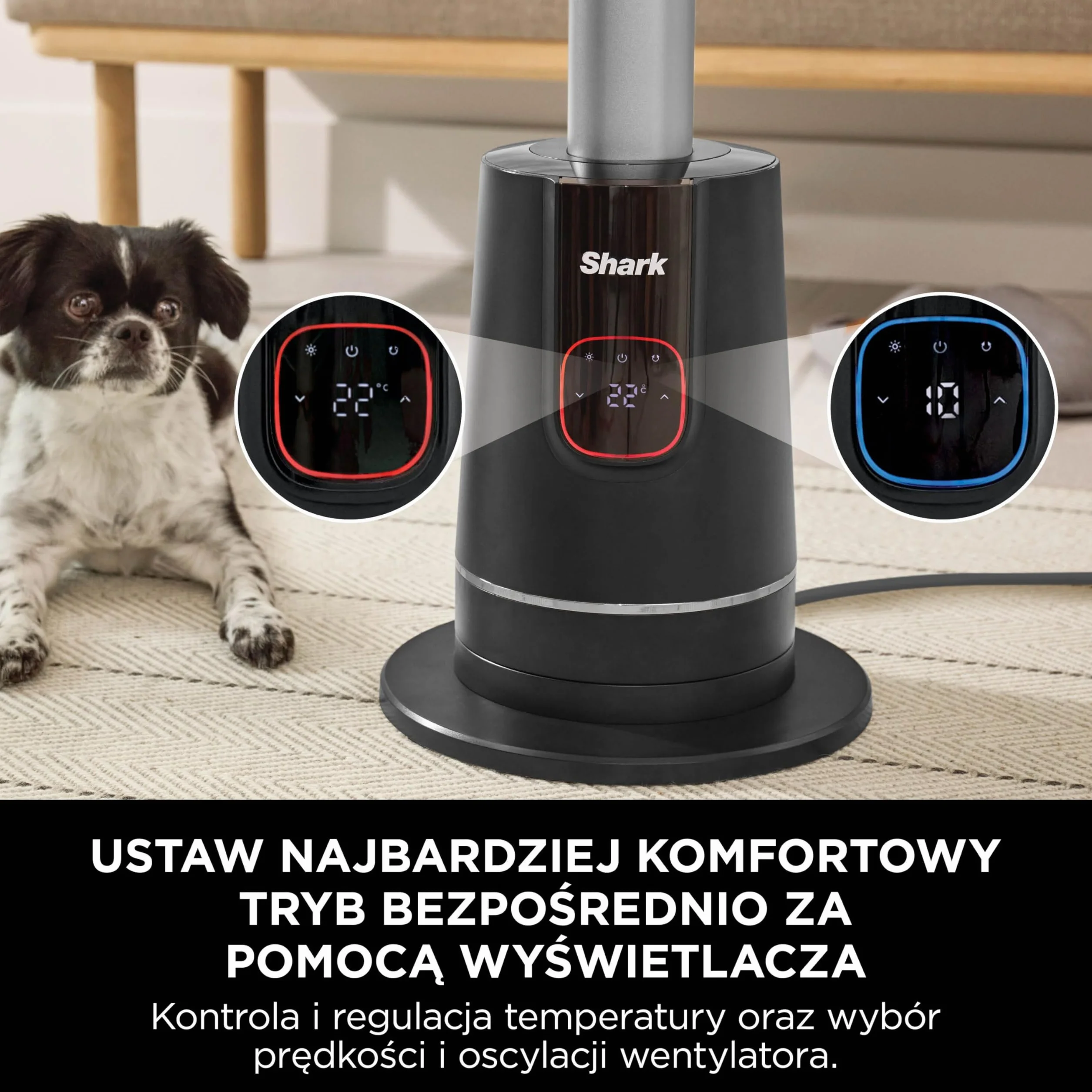 Shark TurboBlade Cool termowentylator podwójny wentylator nagrzewnica z pilotem czarny TH200EU