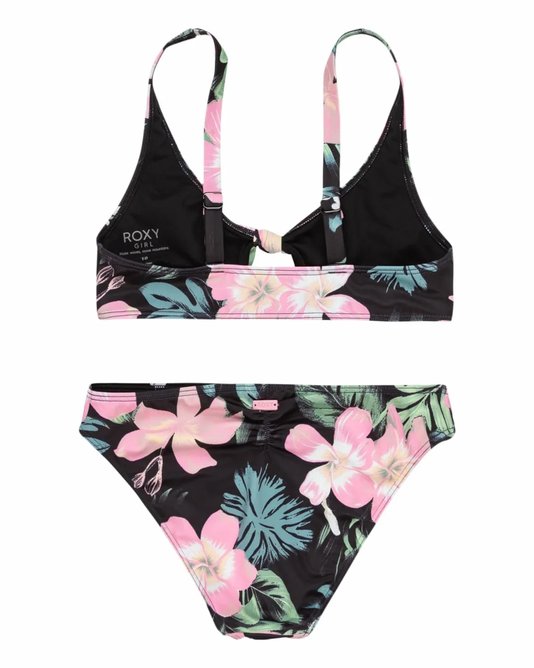 Roxy Dwuczęściowy strój SHADOW KWIATOWY BRALETTE ZESTAW Dziewczęcy Czarny 16