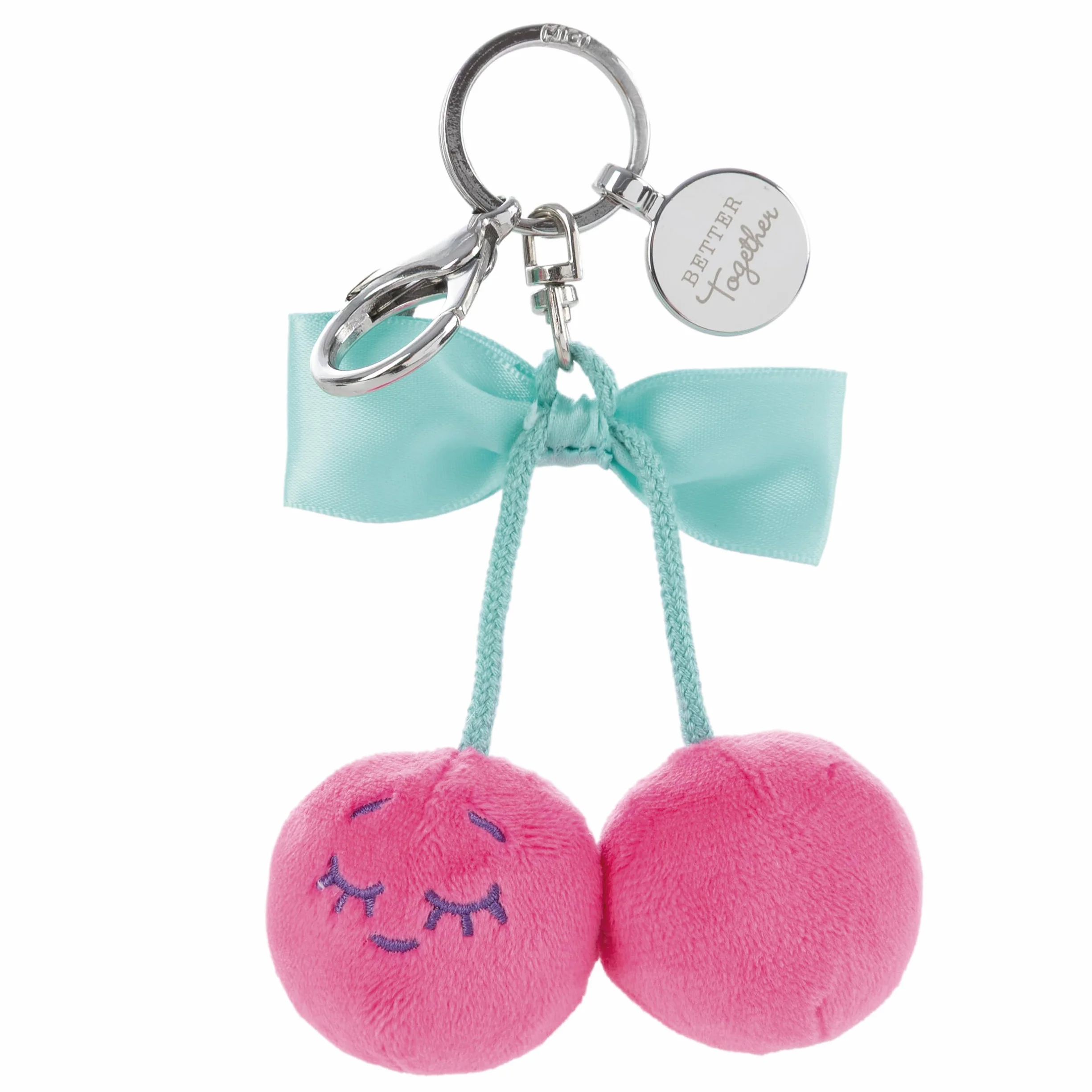 NICI 62833 wiśnie brelok, wszechstronna zawieszka z eleganckim grawerunkiem, idealny jako biżuteria do torebki lub kluczy, 7 cm, różowy