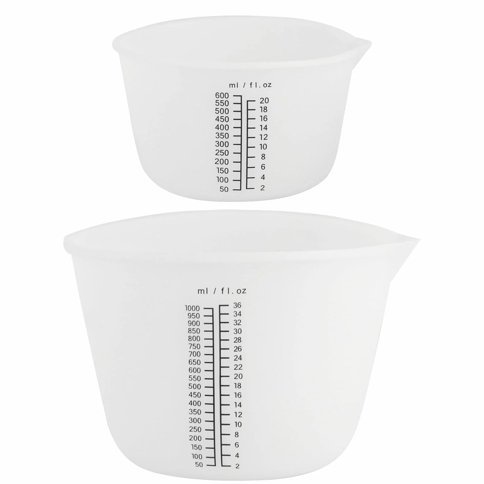 Silikonowe kubki pomiarowe 600 ml 1000 ml do żywicy epoksydowej 2 szt