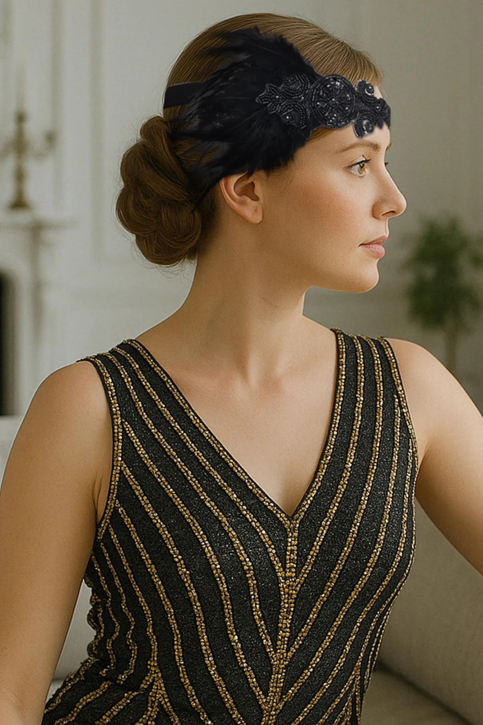 BABEYOND 1920s Stirnband Damen Gatsby Kostüm Accessoires 21er Jahre Flapper Feder Haarband