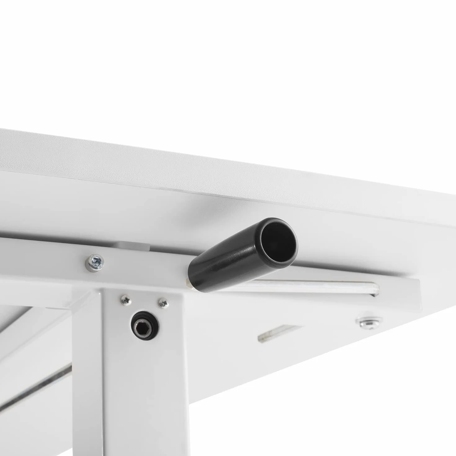 ER-401W Eleganckie Biurko z Regulacją Wysokości do 117 cm, Blat Stołu o Powierzchni 140x60 cm Koloru Białego, Ergonomiczny Stół z Obciążeniem do 40 kg, Regulowane Biurko na Monitor