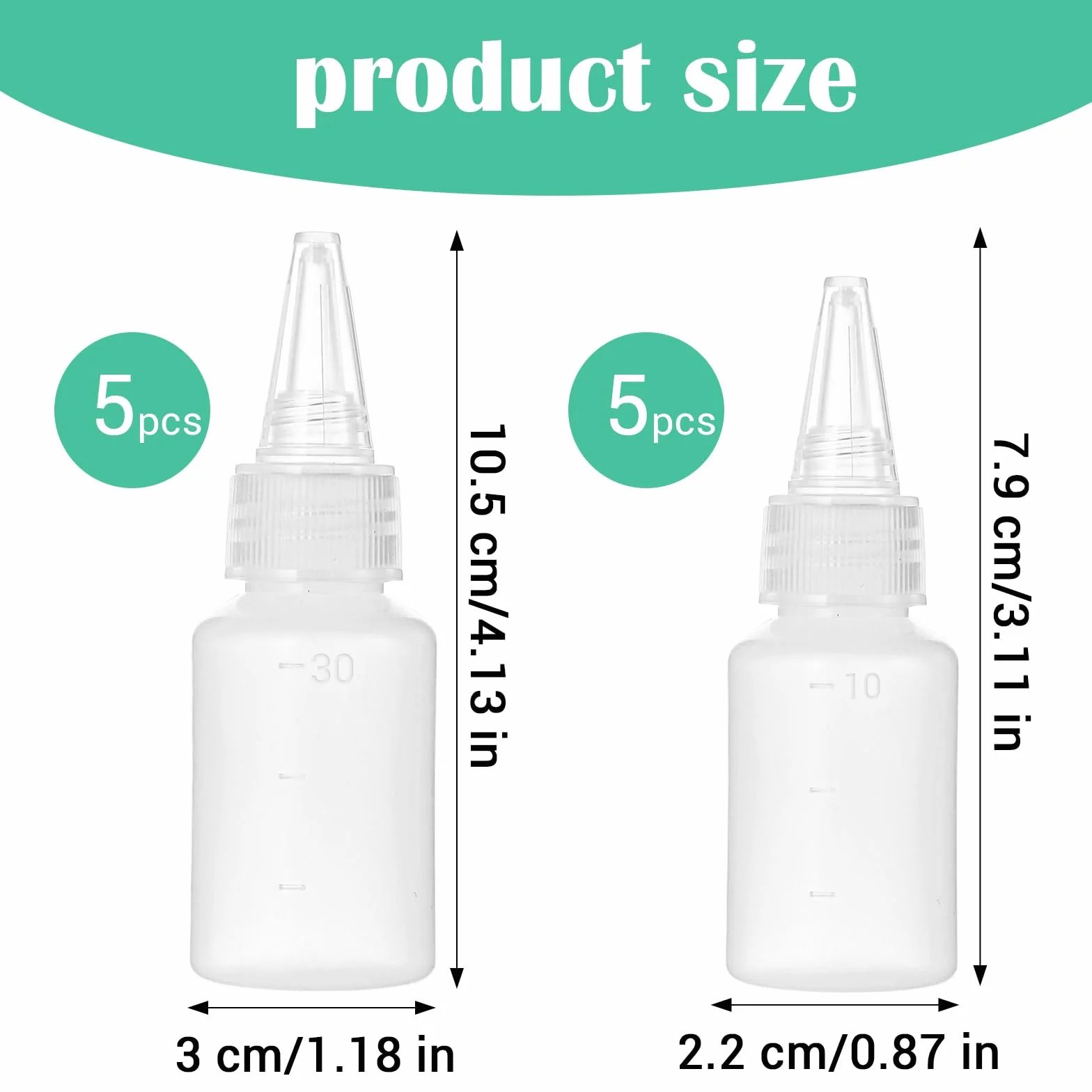Butelka do wyciskania 30 ml 10 ml z dyszami wielokrotnego użytku szczelne na sosy przyprawy