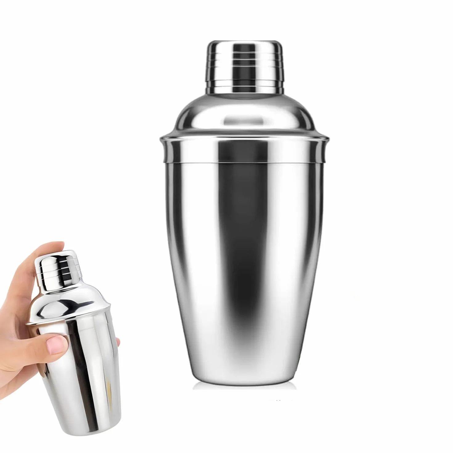 Barowy shaker do koktajli, 250 ml, Martini Shaker, mikser z wbudowanym sitkiem dla barmanów, shaker ze stali nierdzewnej do napojów mieszanych, margarity, alkoholu, likieru, barwaru (250 ml)