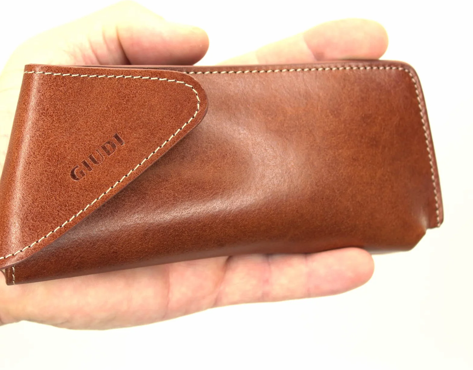 Generisch GIUDI ® etui na okulary, skóra, koniak, 19x10x2,5