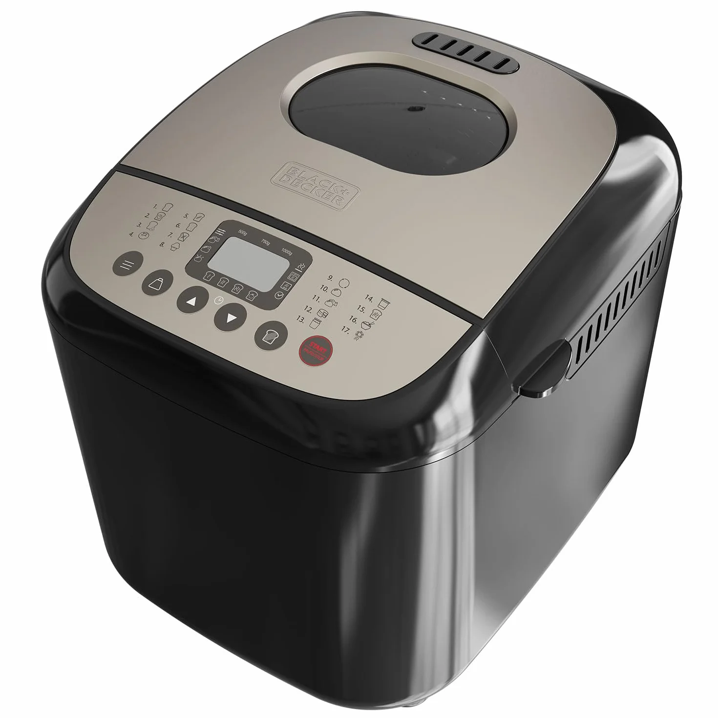 Black+Decker BXBM600E wypiekacz do chleba 600 W 500 g 750 g 1 kg 17 programów programowalny 15 godzin zdejmowane wiadro