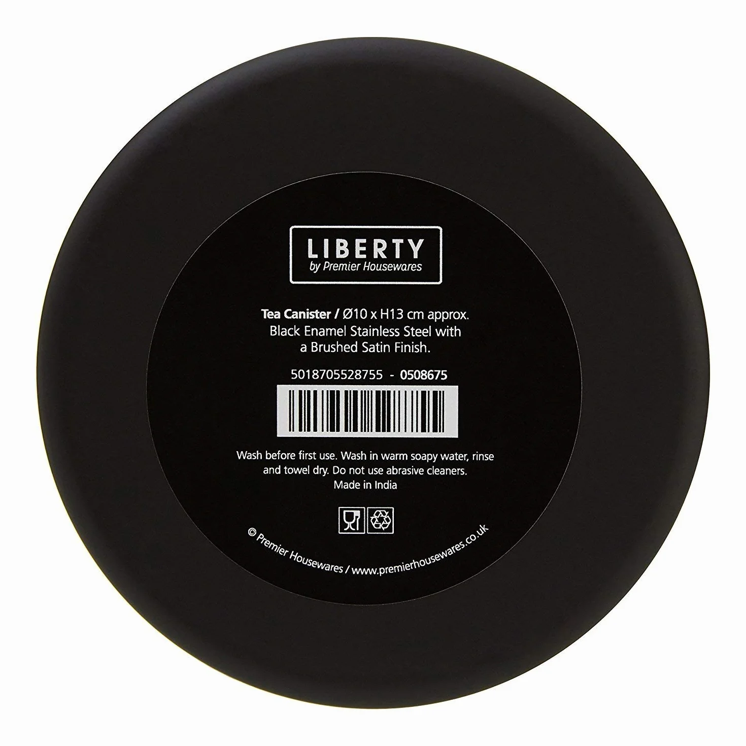 Premier Housewares 508675 Pojemnik na herbatę - czarny wys. 13 x szer. 10 x gł. 10 cm