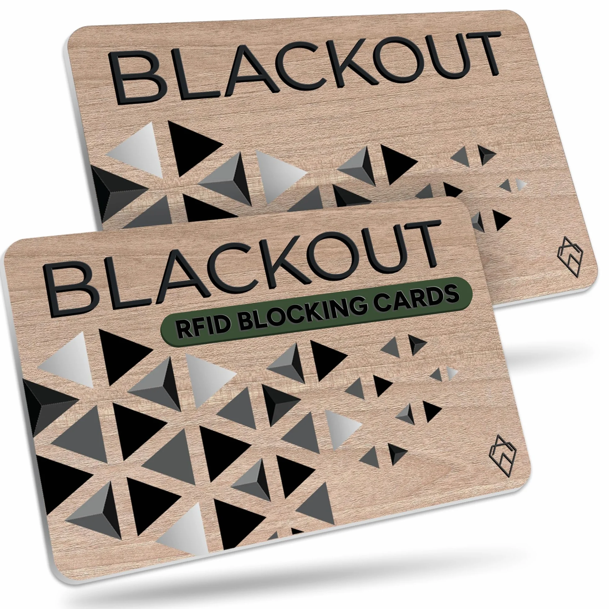 AKIELO Blackout karta blokująca RFID, ultracienka ochrona przed kradzieżą kart kredytowych, najlepsza ochrona portfeli lub torebek, 2 Stuks, Nowoczesny