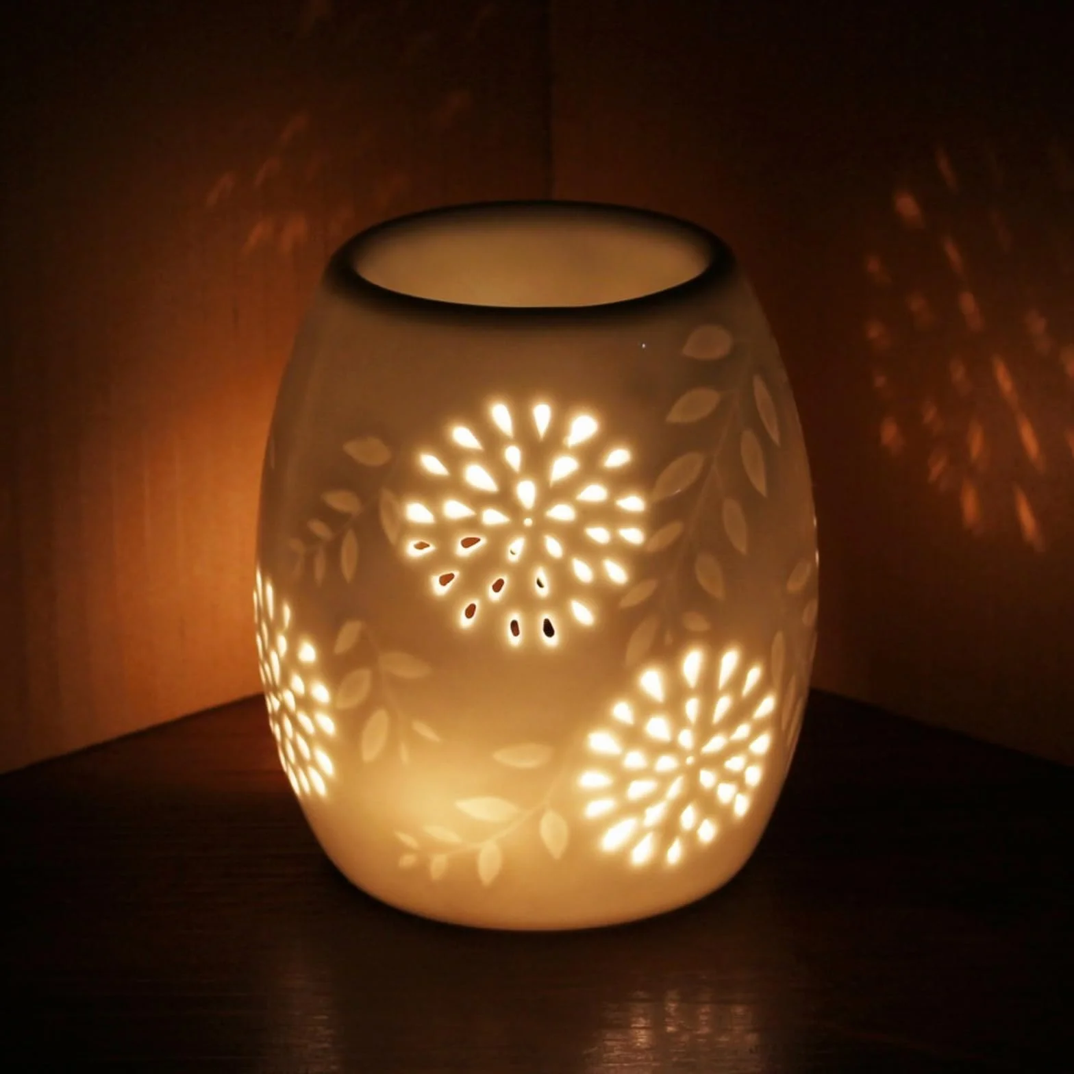 Ceramiczna lampa zapachowa tealight z uchwytem na podgrzewacze do olejków eterycznych i wosku