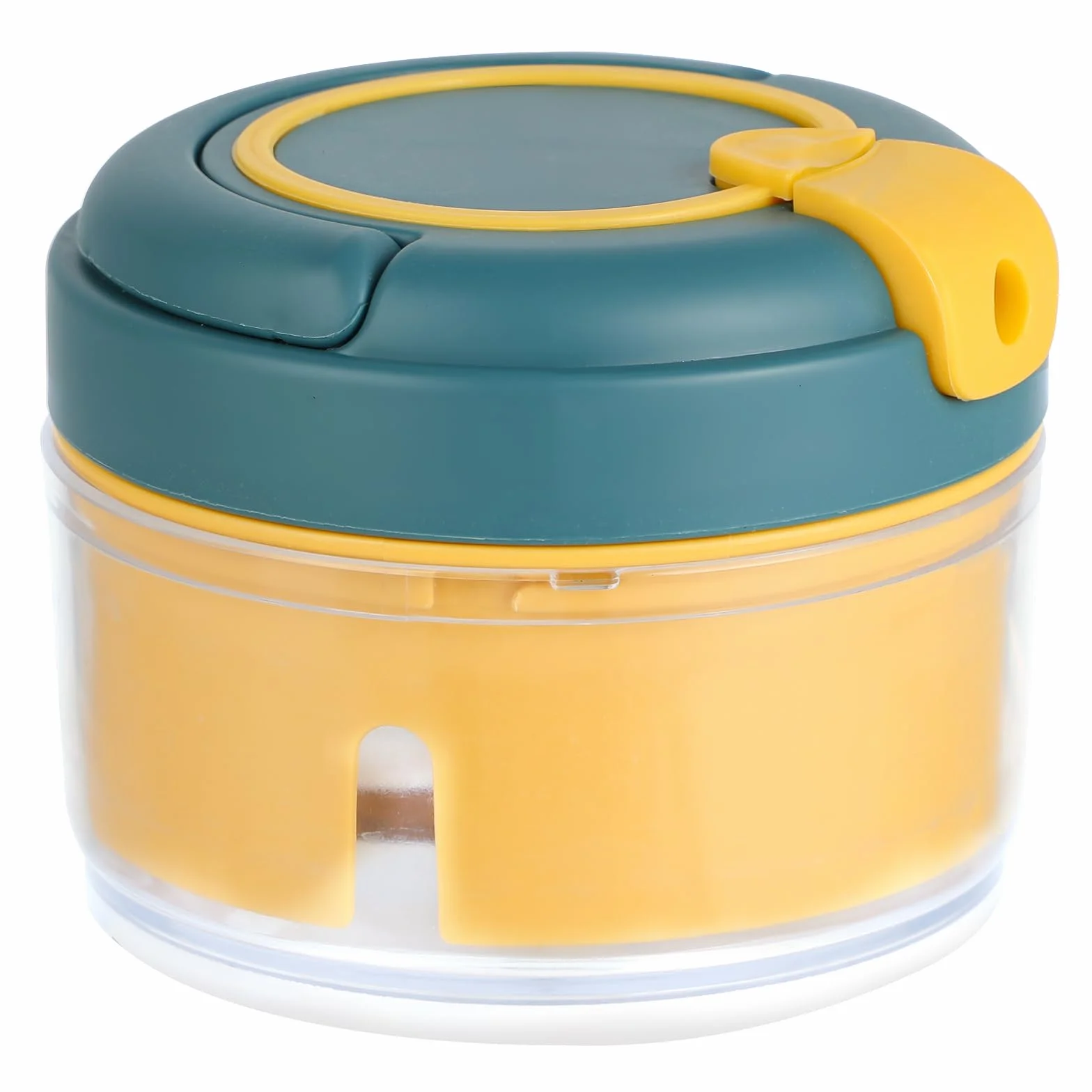Krajalnica do cebuli – rozdrabniacz do cebuli 200 ml – tworzywo sztuczne PP – 5 sekund mini rozdrabniacz – do warzyw, cebuli, czosnku (żółto-niebieska)