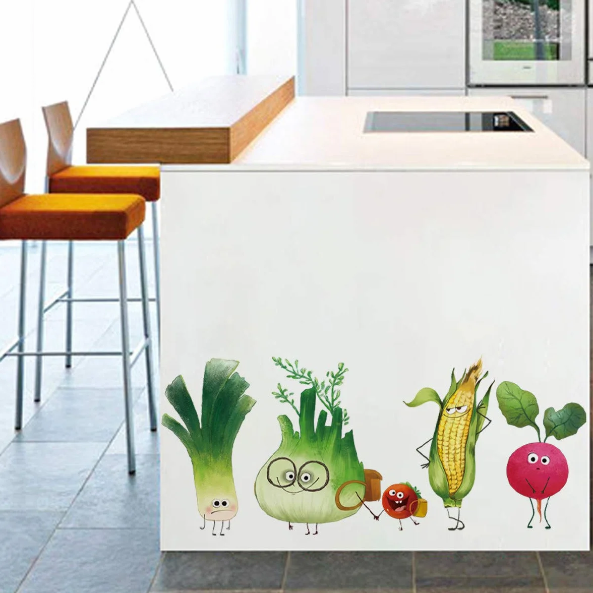 Naklejki ścienne warzywa kuchnia DIY marchewka cebula wystrój do jadalni