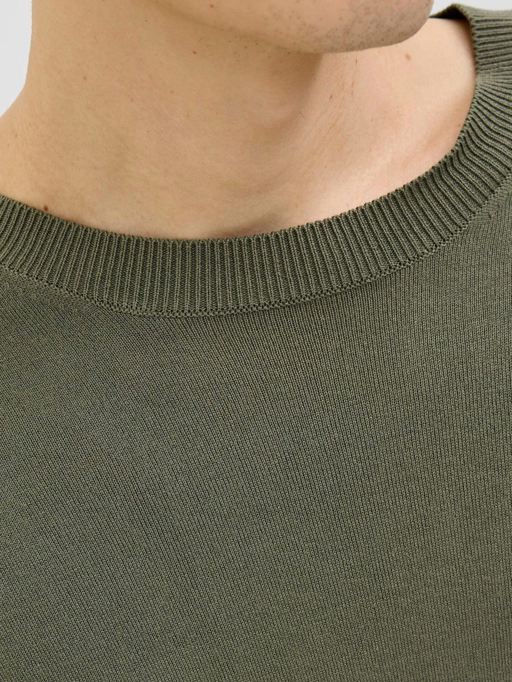 JACK & JONES Jprccwilliam Knit Crew Neck Ss Sn męskie, four leaf clover, L