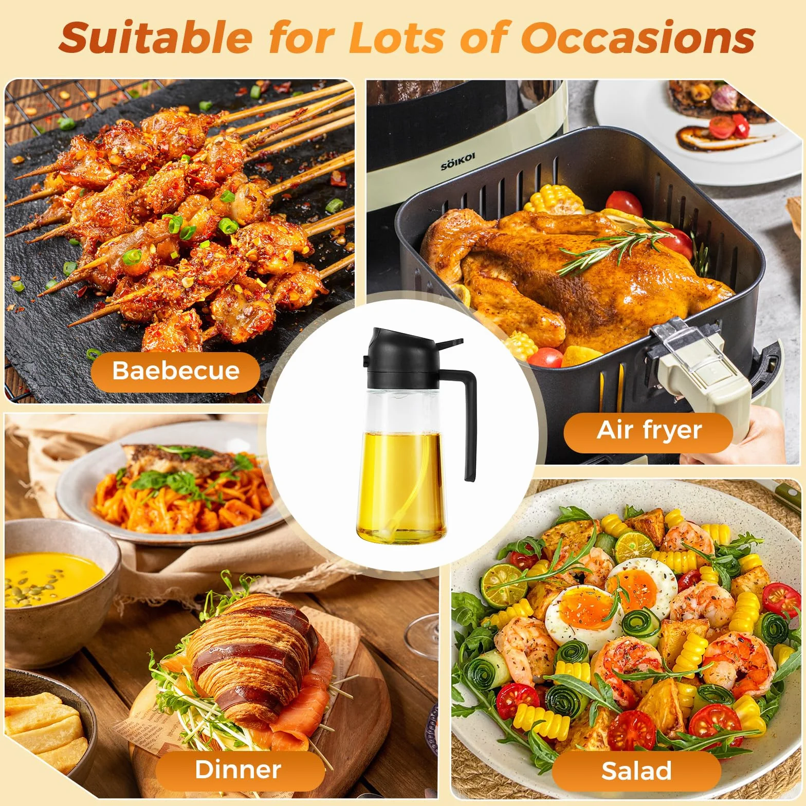 Blendura Opryskiwacz oleju 2 w 1 470 ml rozpylacz do frytkownicy, gotowania, grillowania