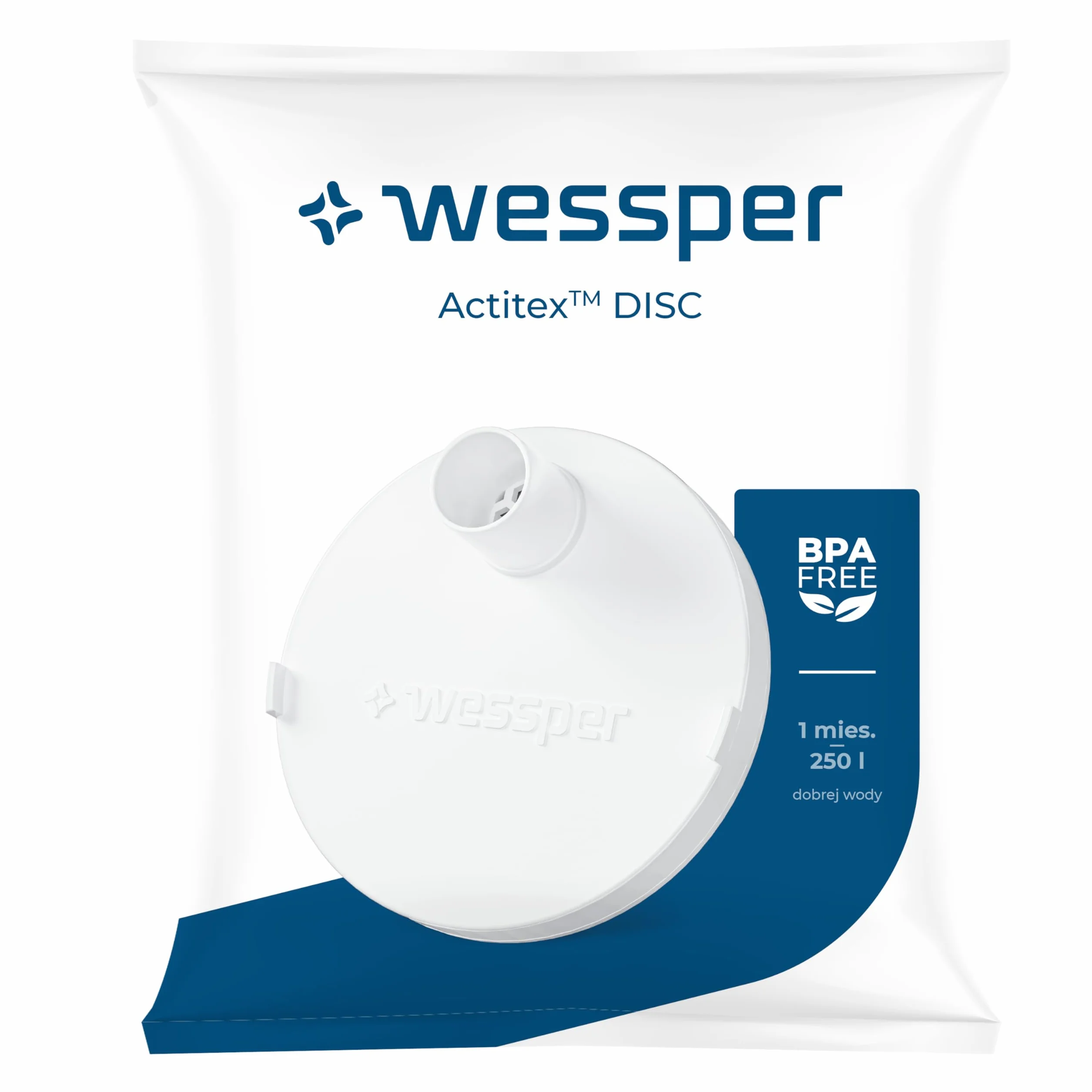 Wessper 5 sztuk filtra wody ActitexTM DISC, Okrągły Filtr z węglem aktywnym do butelki na wodę 1L, Nasadka filtra do butelki na wodę o pojemności 1L z węglem aktywnym, do 250L wody lub 1 miesiąc
