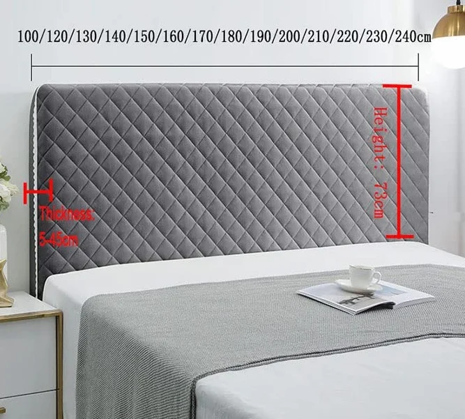 Pokrycie zagłówka łóżka/narzuty zagłówka Queen Wyściełany zagłówek King Size Pokrowiec ochronny Zagęszczone, pyłoszczelne, pikowane pokrowce w jednolitym kolorze Meble do podwójnych łóżek Ca
