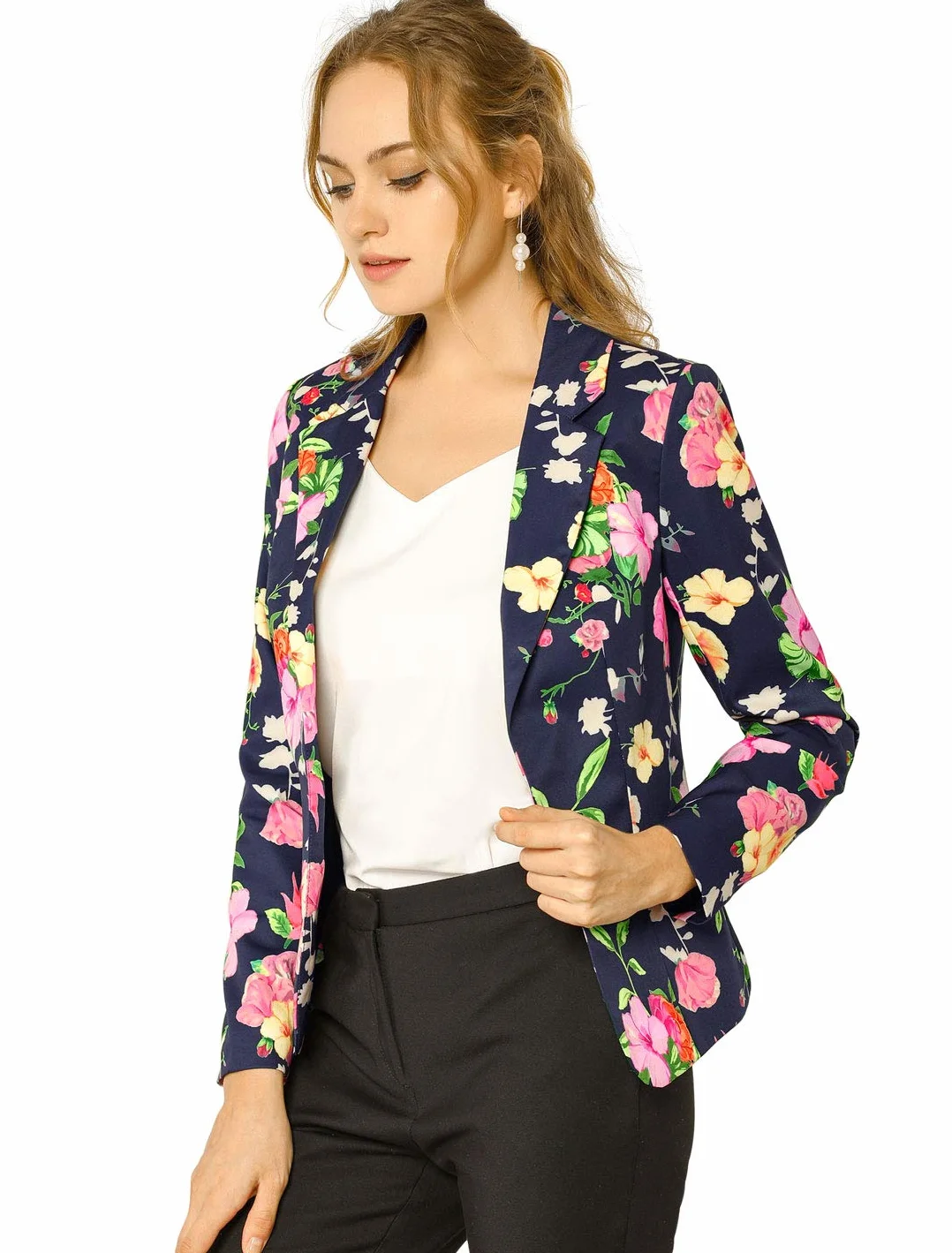 Allegra K Basic Coat Kobiety Basic Coat