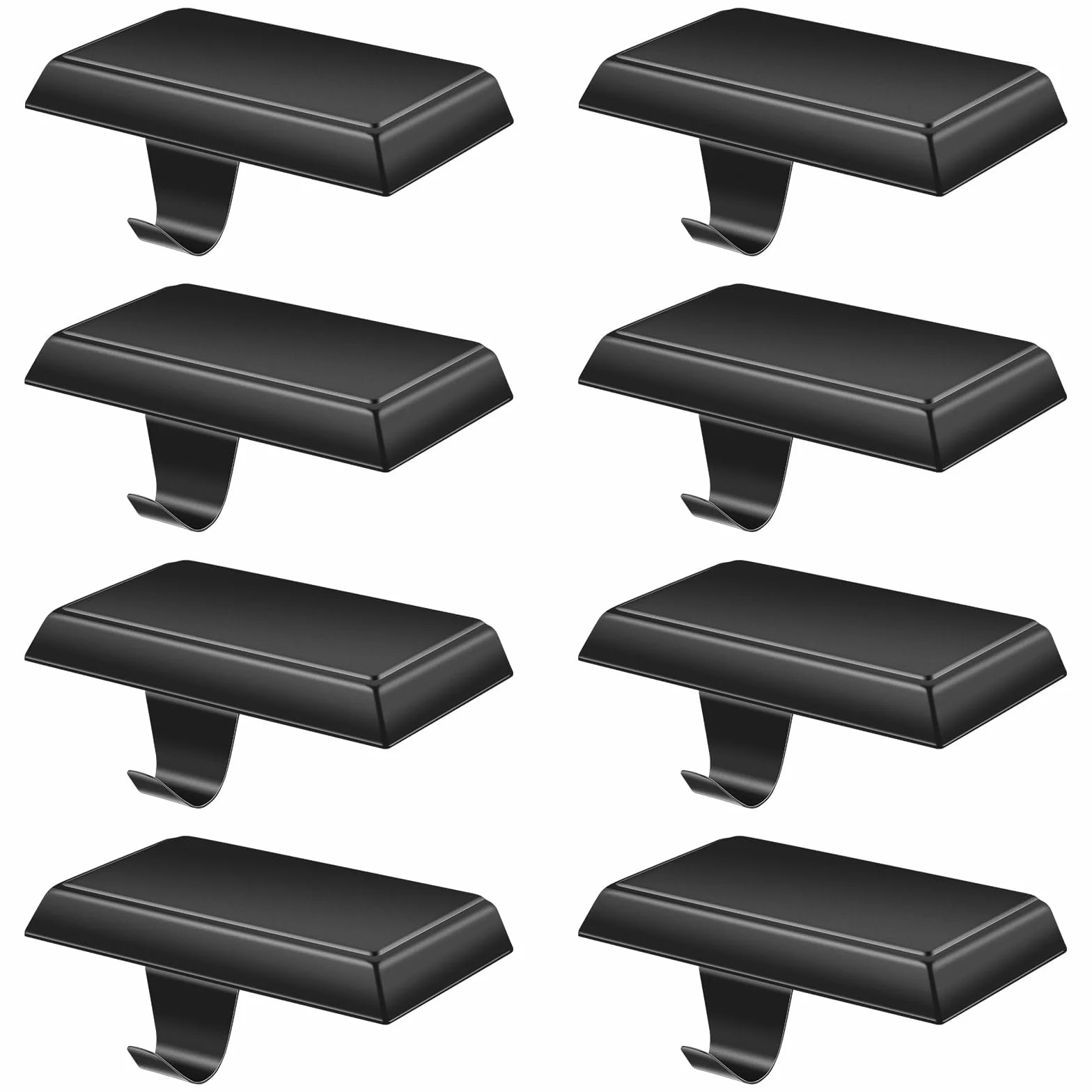 EBANKU Świąteczny uchwyt na skarpety, black 8 szt. metalowe haczyki do zawieszania, antypoślizgowy wiszący hak do kominka, wieszaki na pończochy，Christmas Stocking Hanger