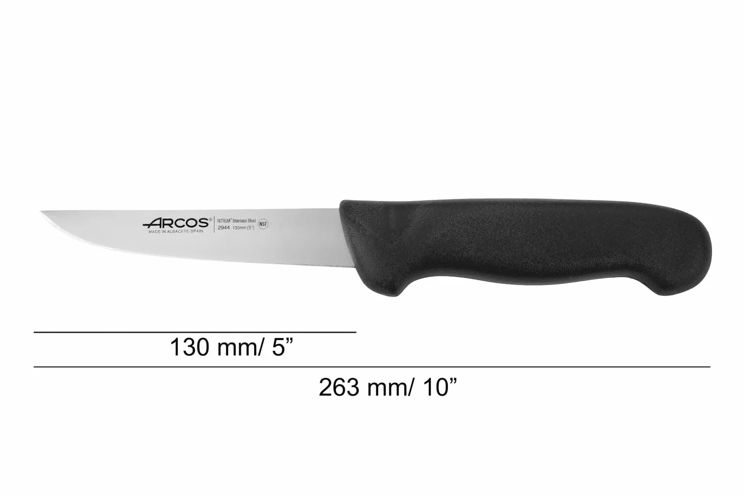 Arcos Nóż do trybowania 130 cm stal nierdzewna Nitrum ostrze 130 mm profesjonalny nóż rzeźniczy seria 2900