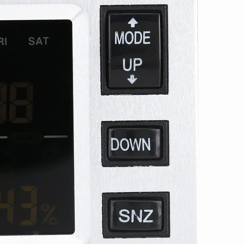 Yosoo LCD cyfrowy budzik prognoza pogody zegar wilgotność temperatura wyświetlacz termometr higrometr Monitor stacja pogodowa do biura domowego