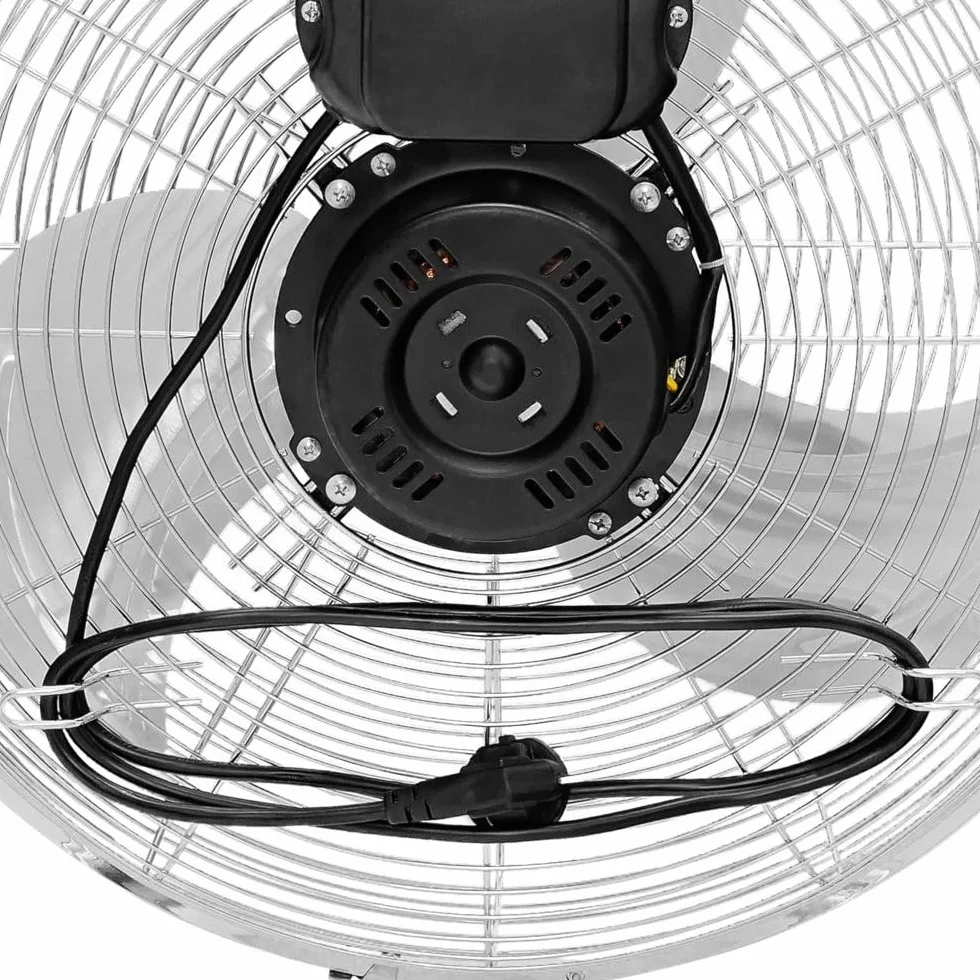 TROTEC Wentylator podłogowy TVM 18 – 100 W, kąt nachylenia 110°, 3 prędkości, Ø 45 cm, podstawa odporna na przechylanie, cichy, srebrny